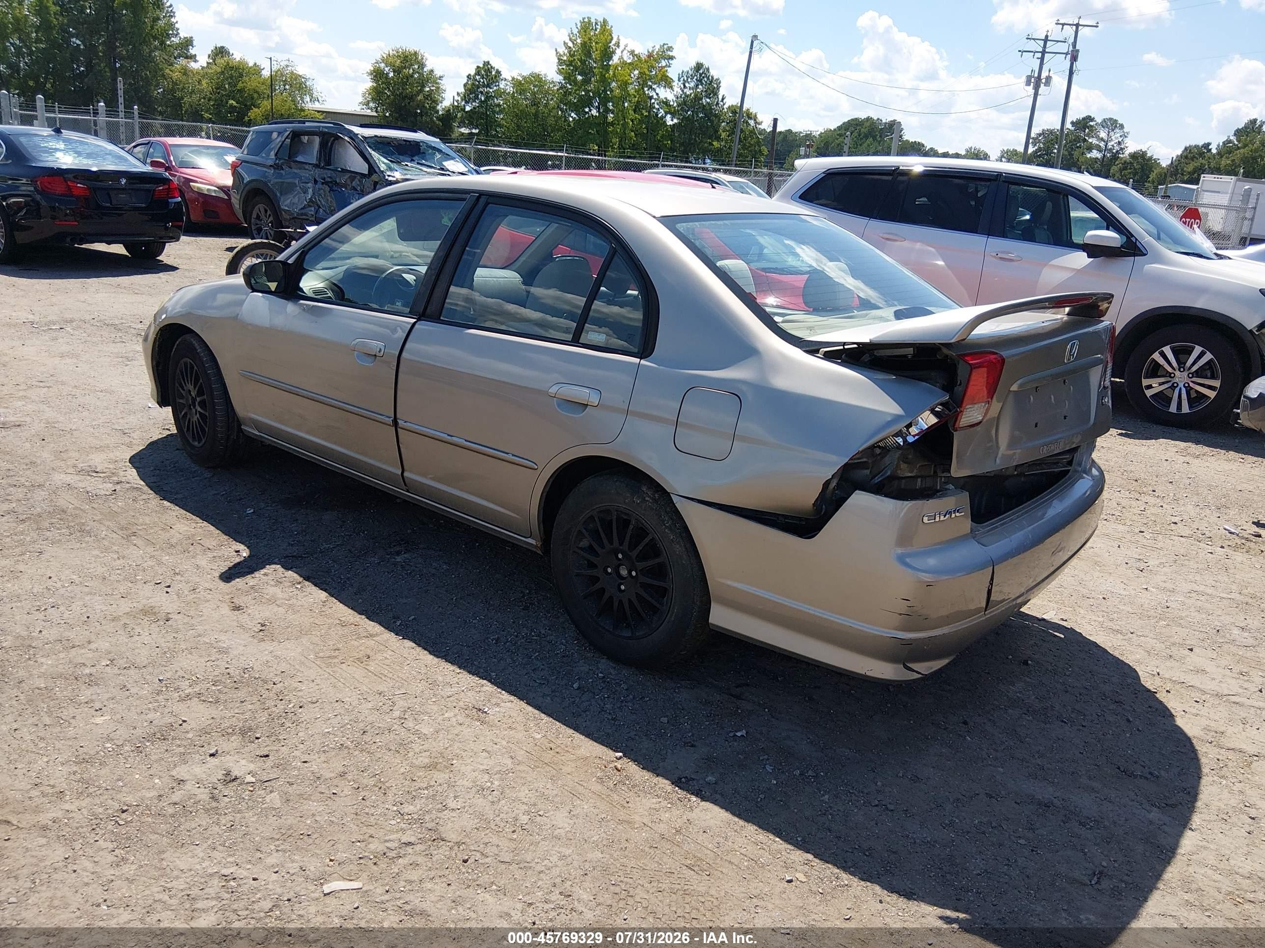 2005 Honda Civic Lx Champagne vin: 2HGES16545H574386