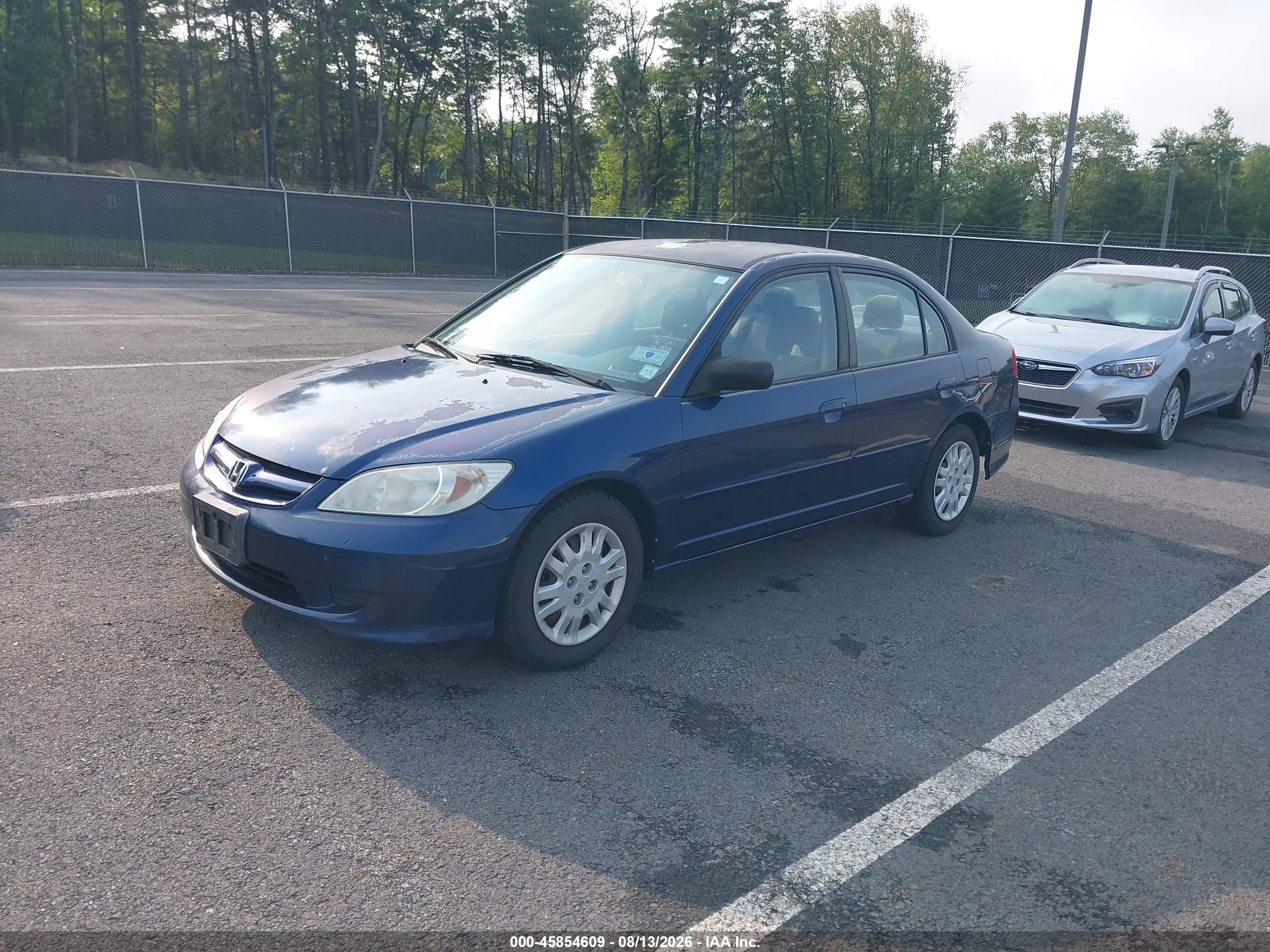 2005 Honda Civic Lx Синий vin: 2HGES16545H591706