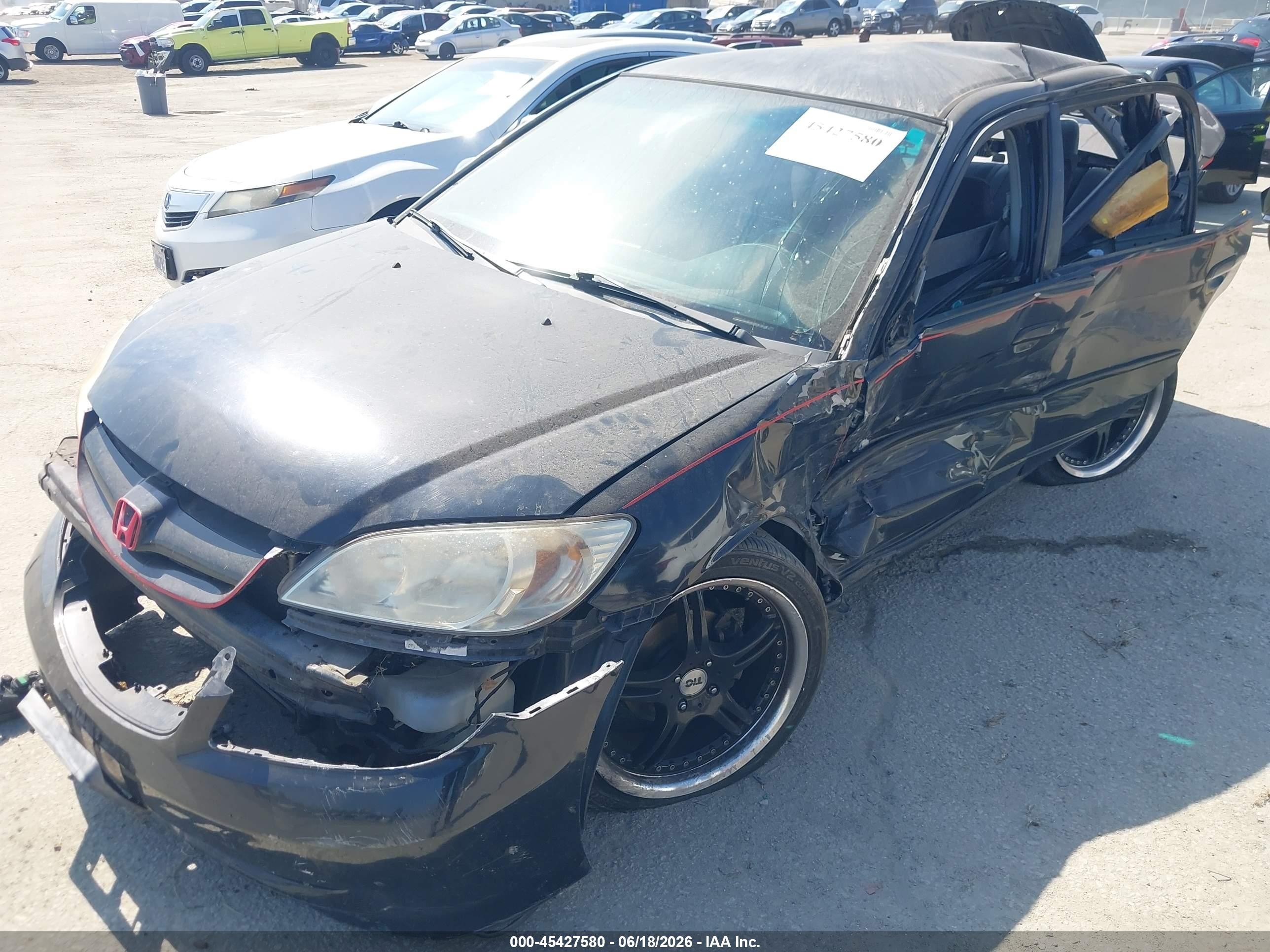 2005 Honda Civic Lx Black vin: 2HGES16545H608245