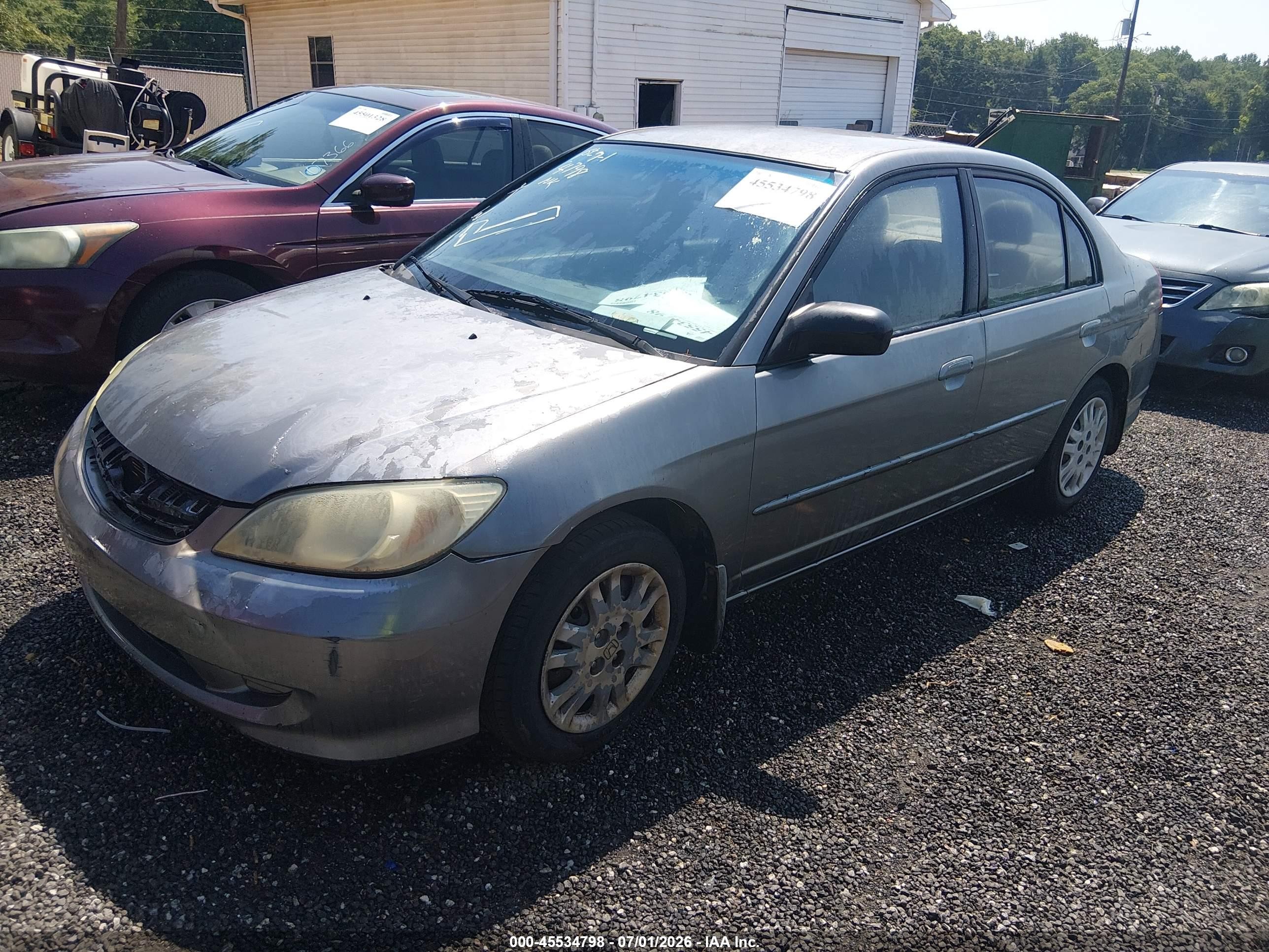 2005 Honda Civic Lx Gray vin: 2HGES16545H612330