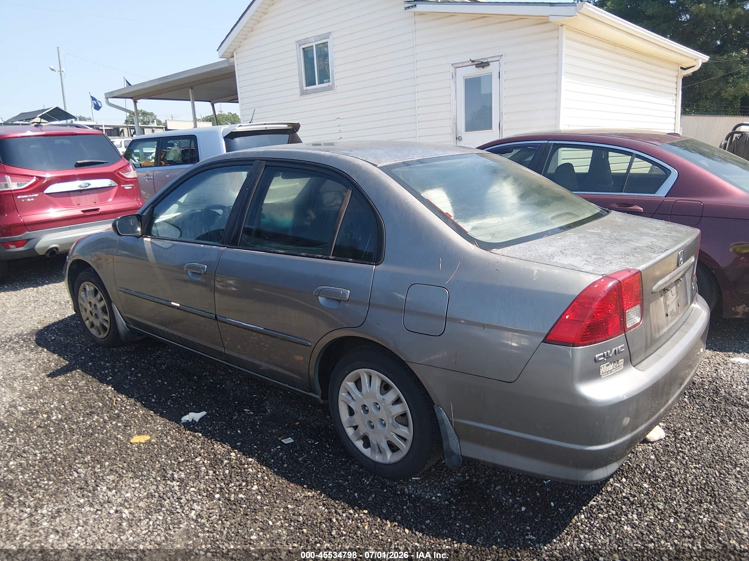 2005 Honda Civic Lx Gray vin: 2HGES16545H612330