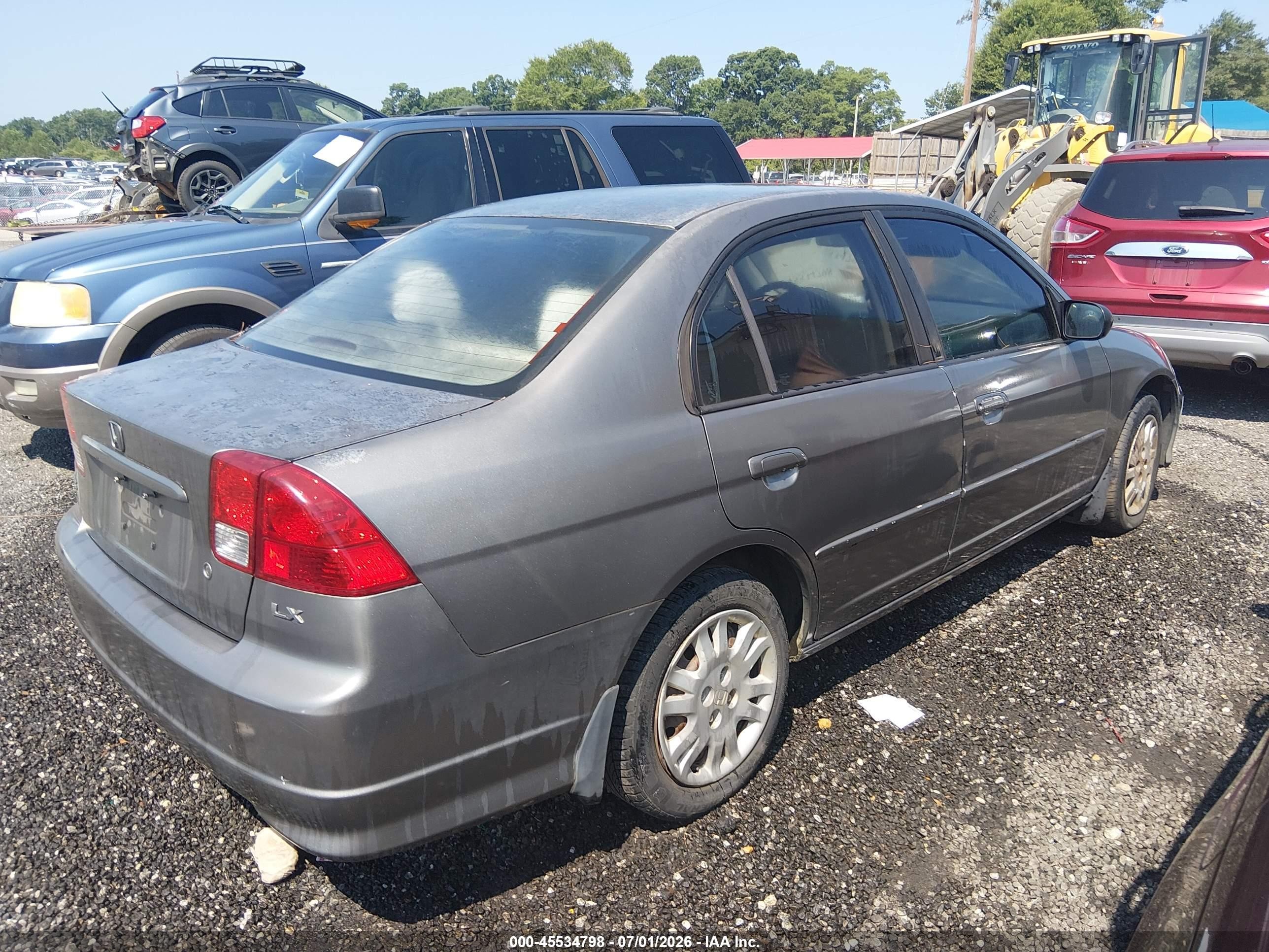 2005 Honda Civic Lx Gray vin: 2HGES16545H612330