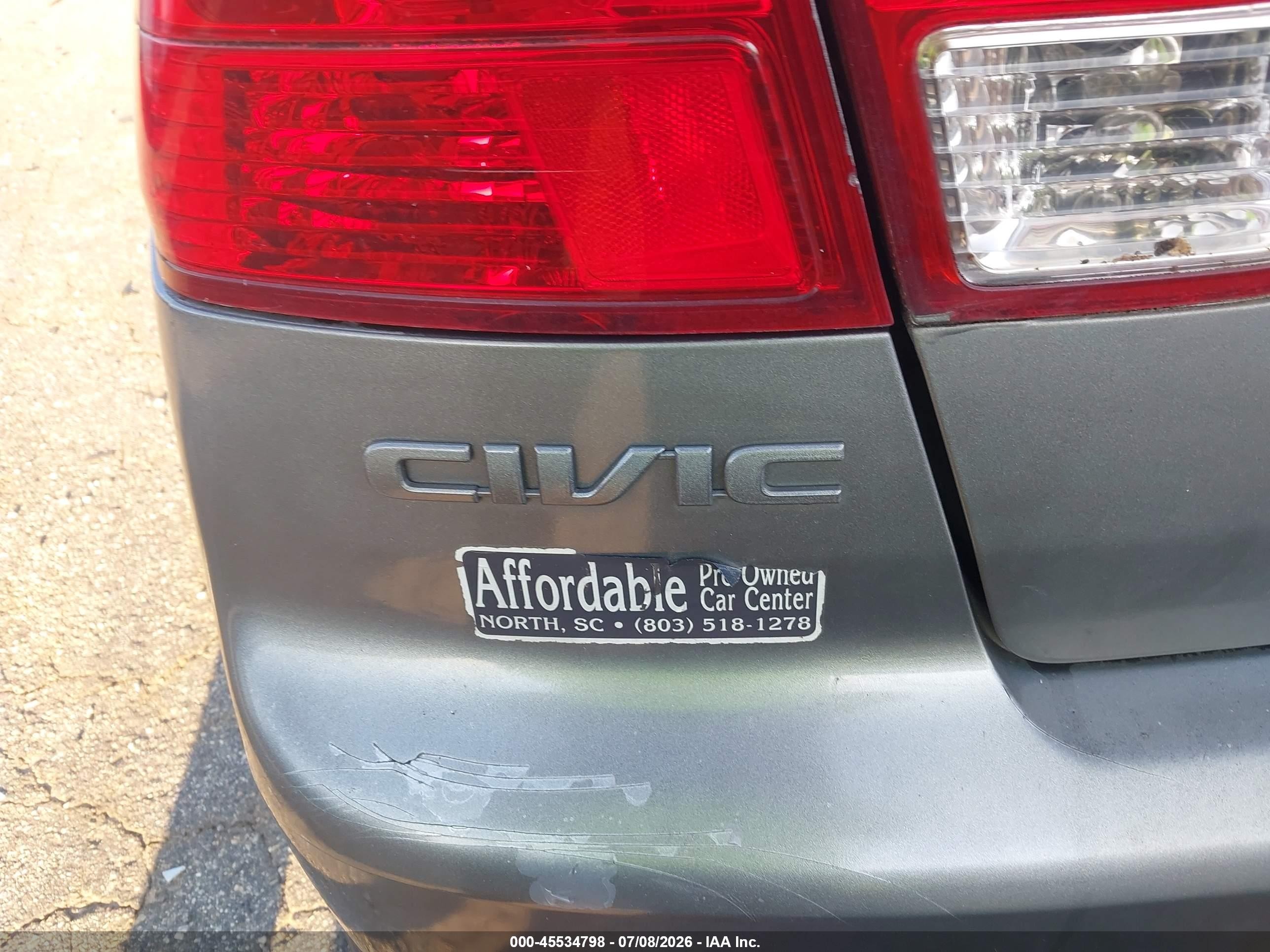 2005 Honda Civic Lx Gray vin: 2HGES16545H612330