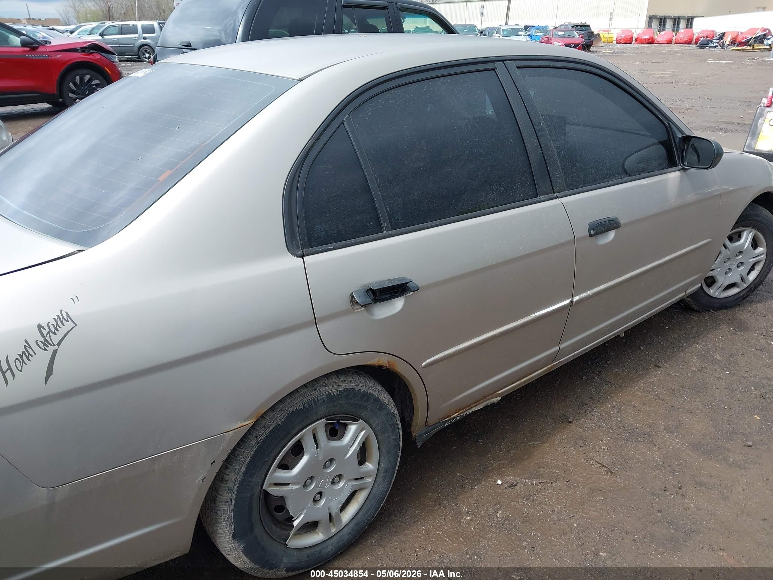 2001 Honda Civic Lx Beige vin: 2HGES16551H504602
