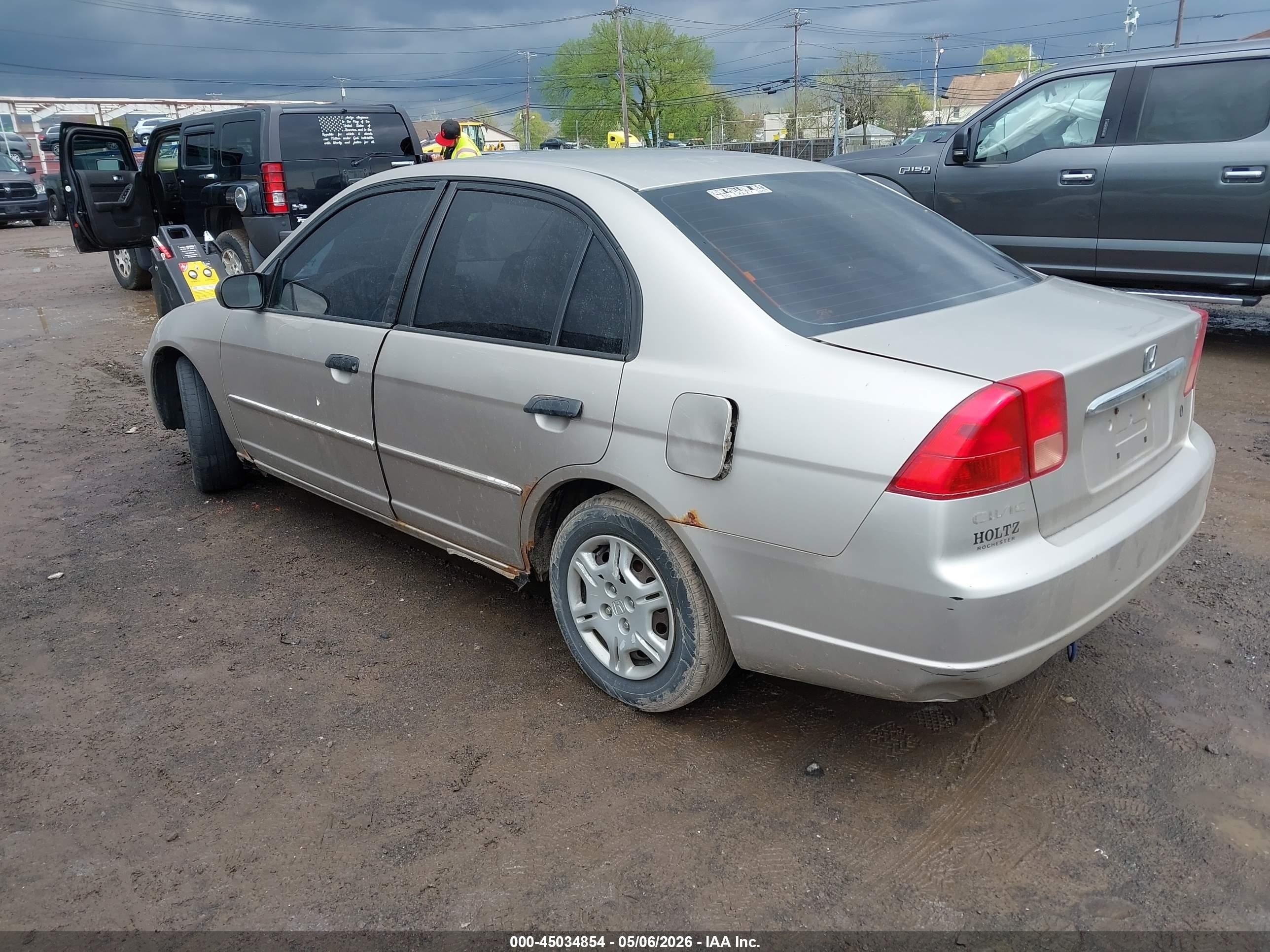 2001 Honda Civic Lx Beige vin: 2HGES16551H504602