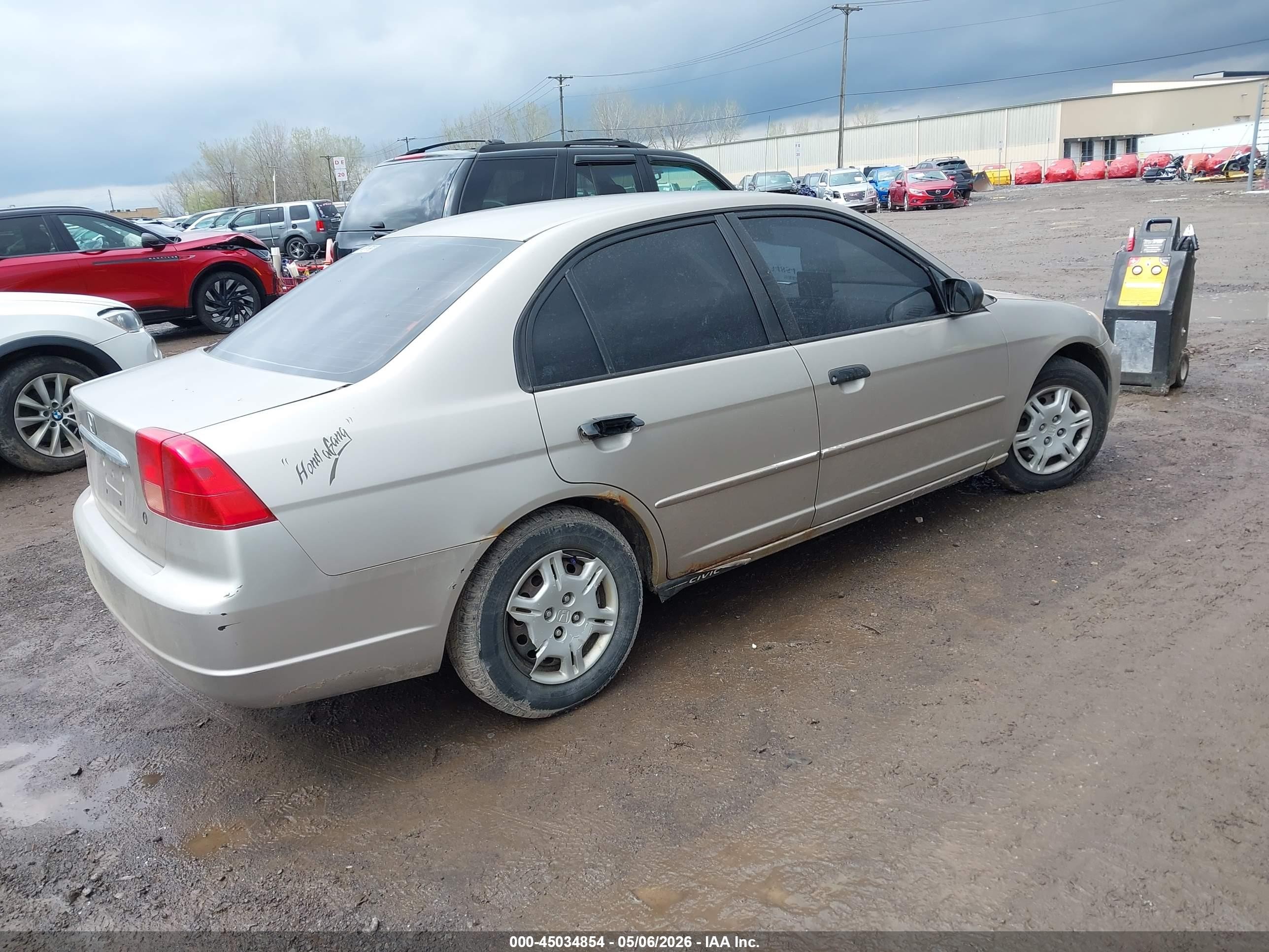 2001 Honda Civic Lx Beige vin: 2HGES16551H504602