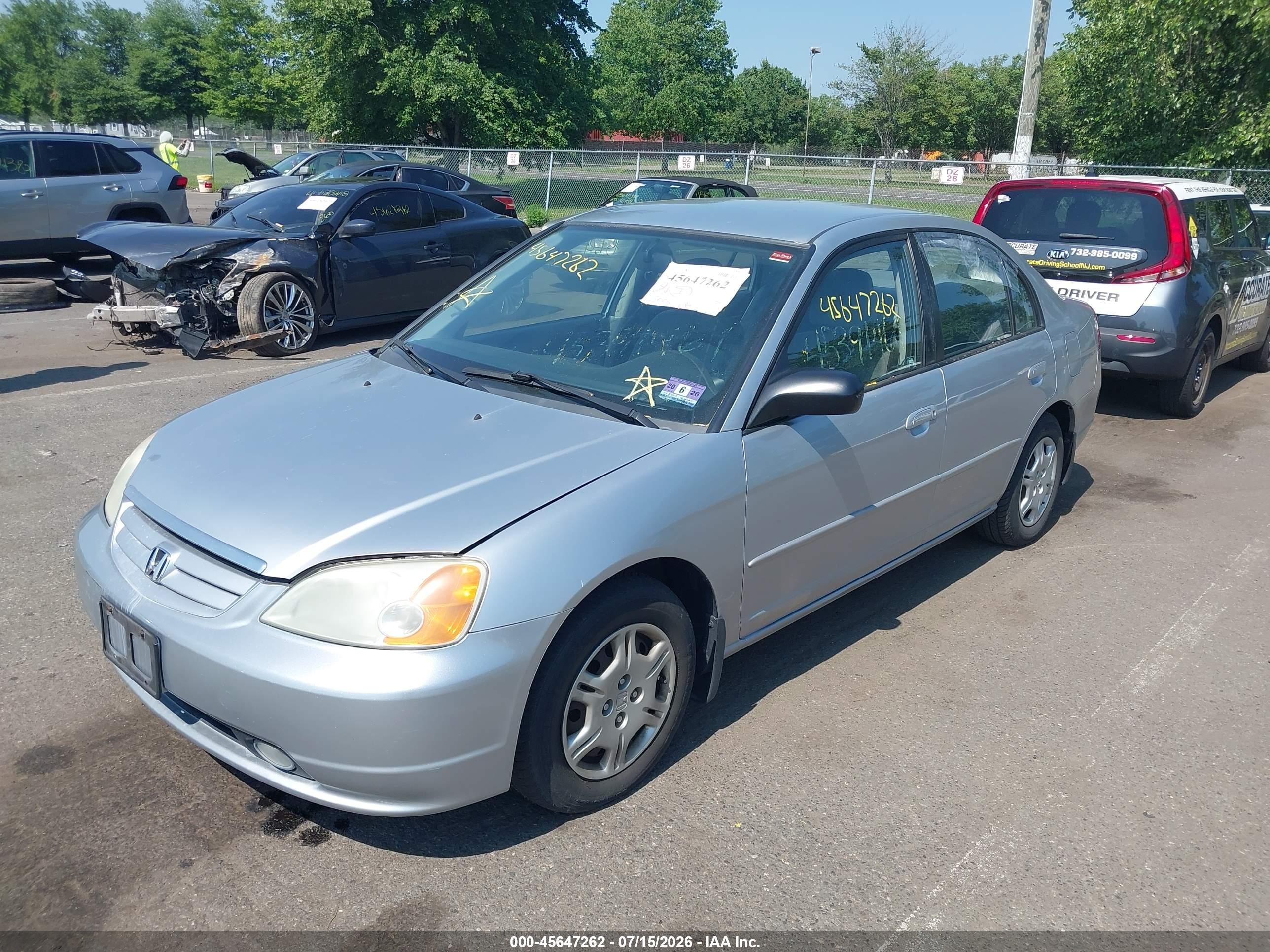 2002 Honda Civic Lx Silver vin: 2HGES16552H507310
