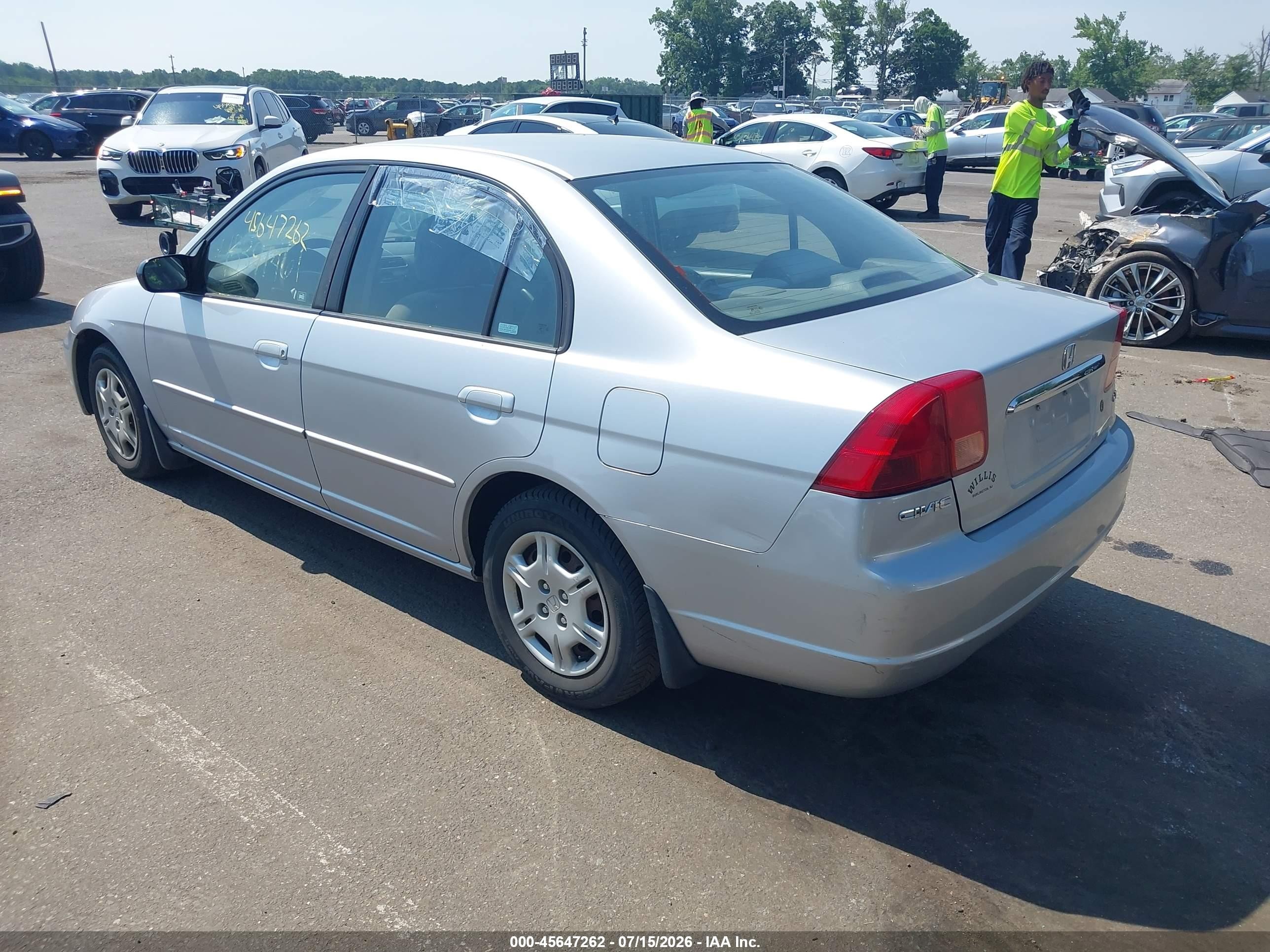 2002 Honda Civic Lx Silver vin: 2HGES16552H507310