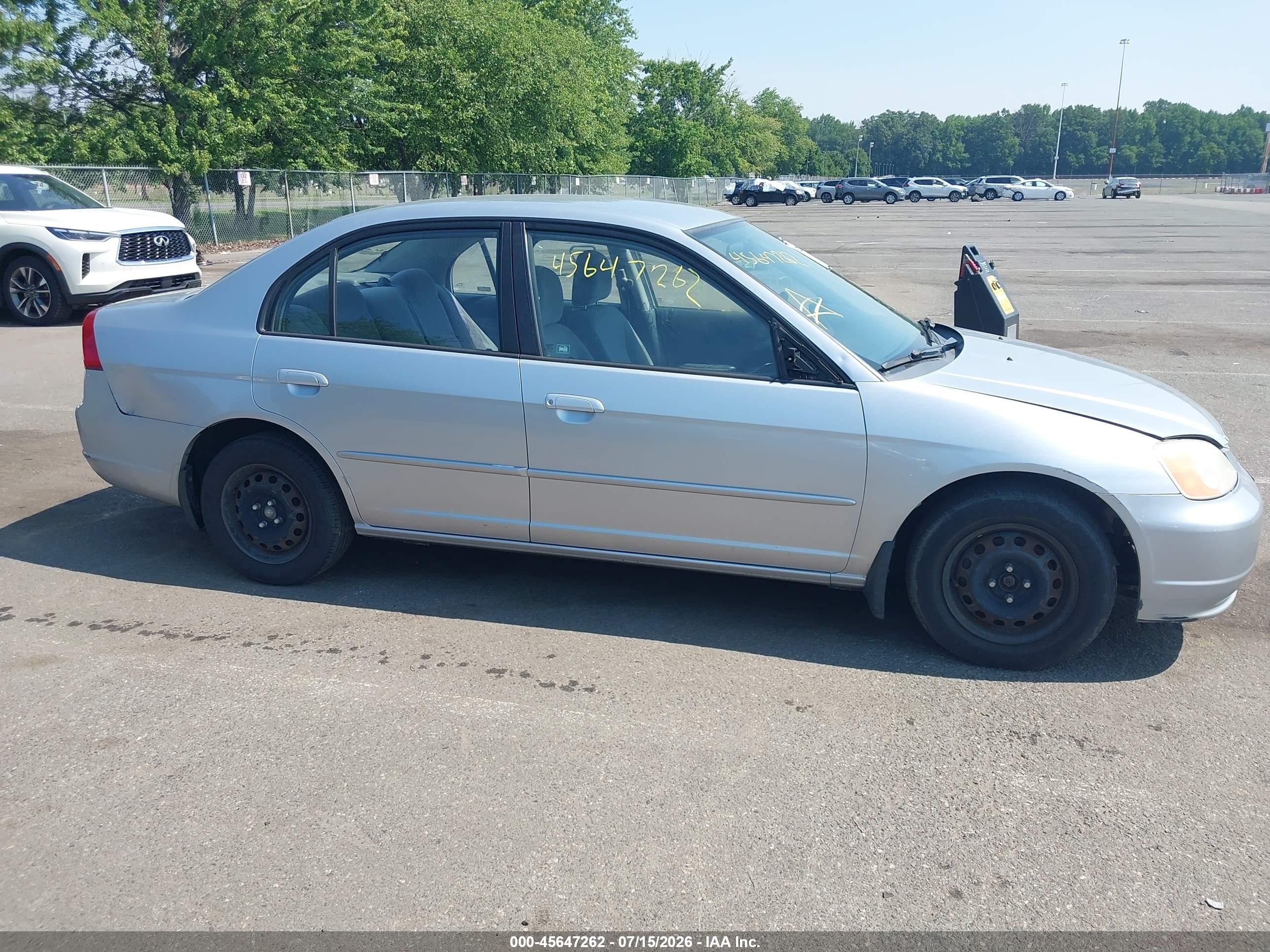 2002 Honda Civic Lx Silver vin: 2HGES16552H507310