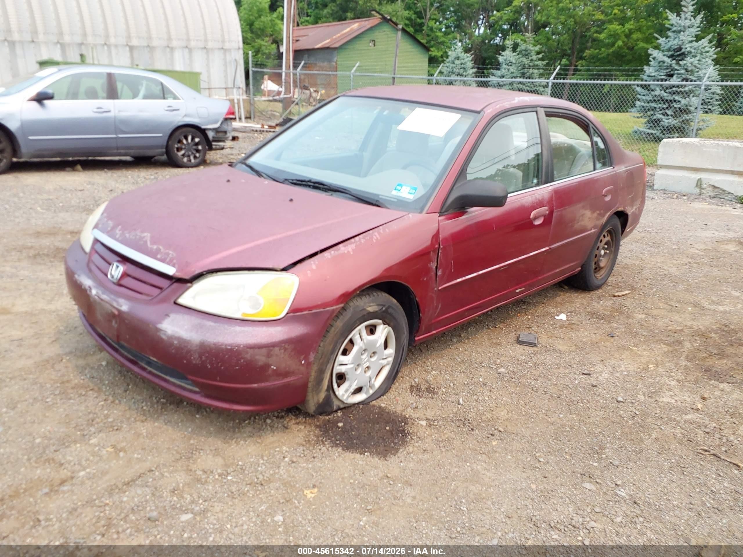 2002 Honda Civic Lx Red vin: 2HGES16552H526035