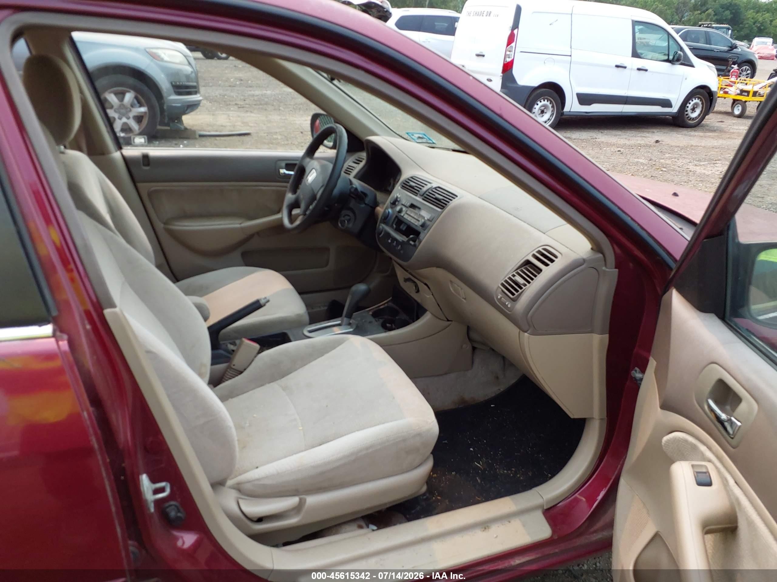 2002 Honda Civic Lx Red vin: 2HGES16552H526035