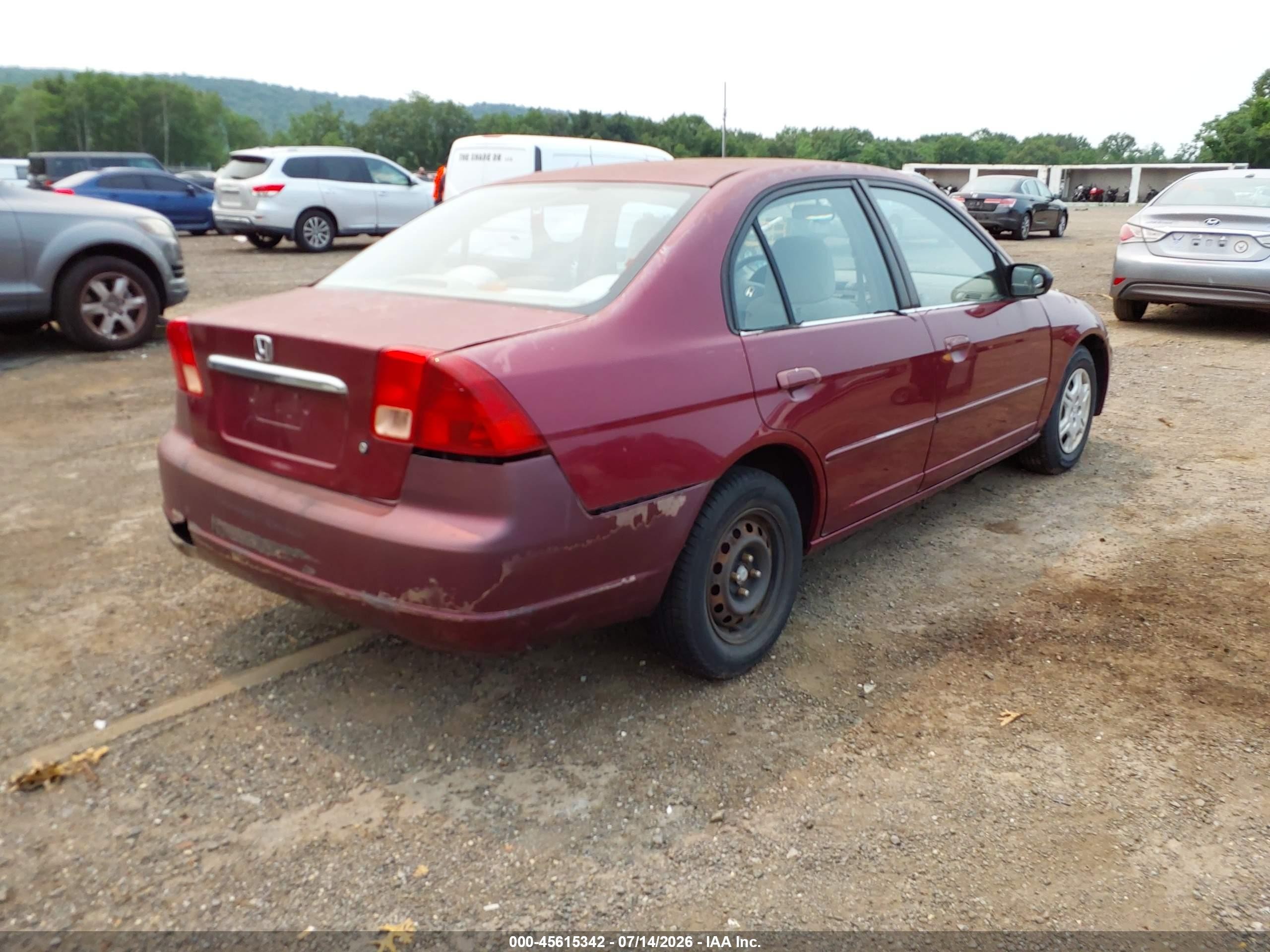 2002 Honda Civic Lx Red vin: 2HGES16552H526035