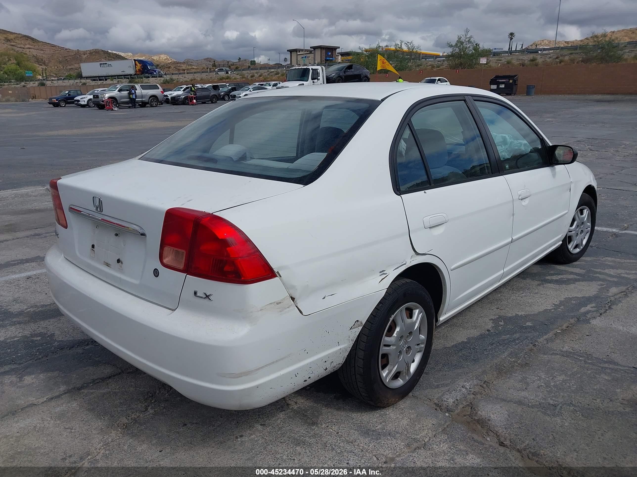 2002 Honda Civic Lx White vin: 2HGES16552H566972