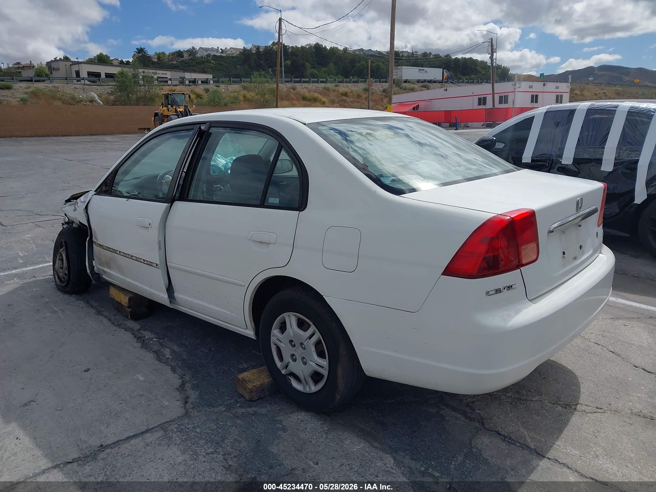 2002 Honda Civic Lx White vin: 2HGES16552H566972
