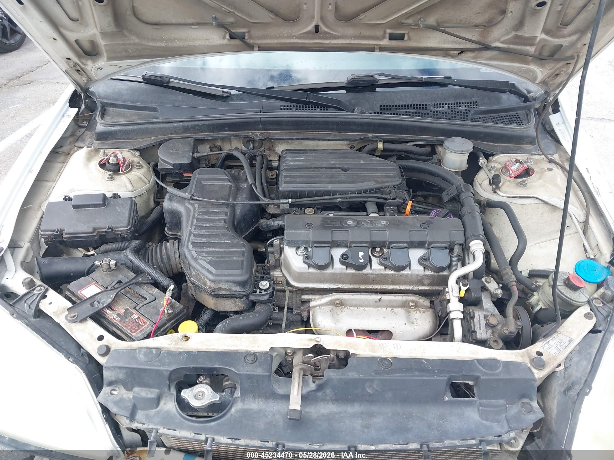 2002 Honda Civic Lx White vin: 2HGES16552H566972