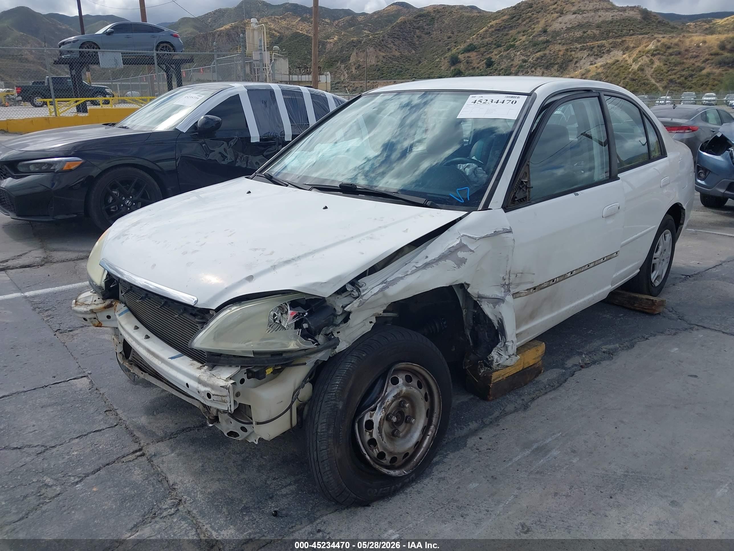 2002 Honda Civic Lx White vin: 2HGES16552H566972