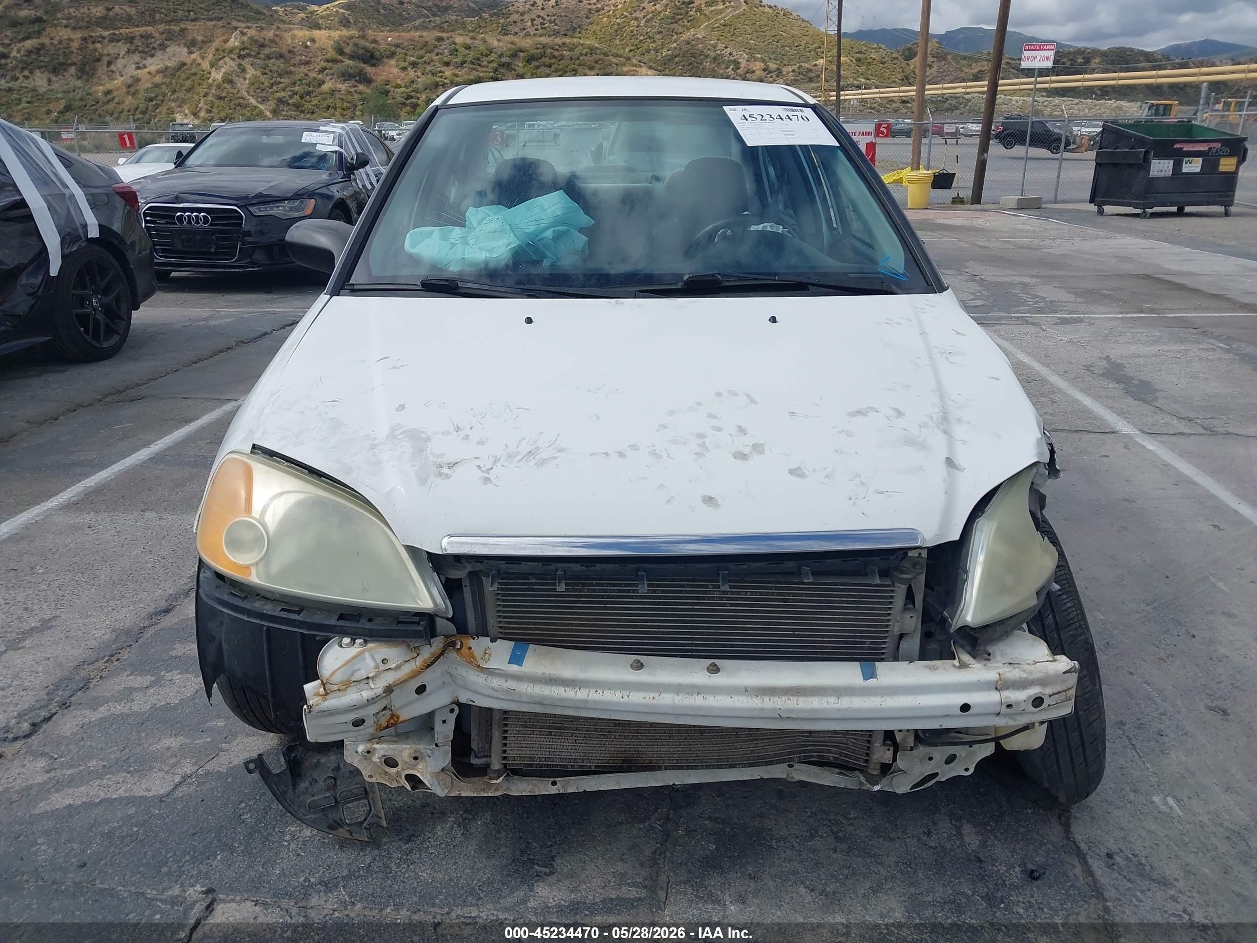 2002 Honda Civic Lx White vin: 2HGES16552H566972