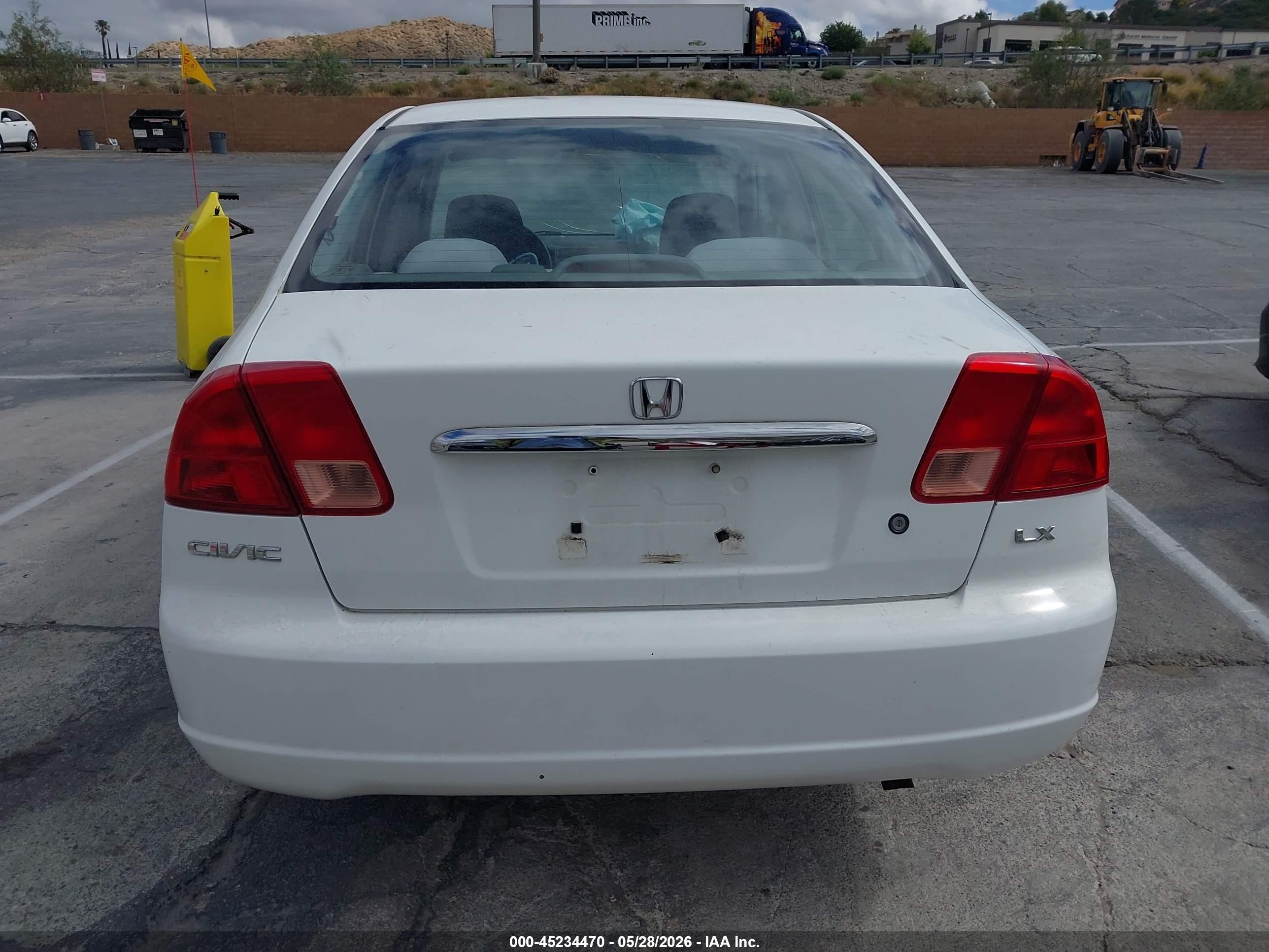 2002 Honda Civic Lx White vin: 2HGES16552H566972