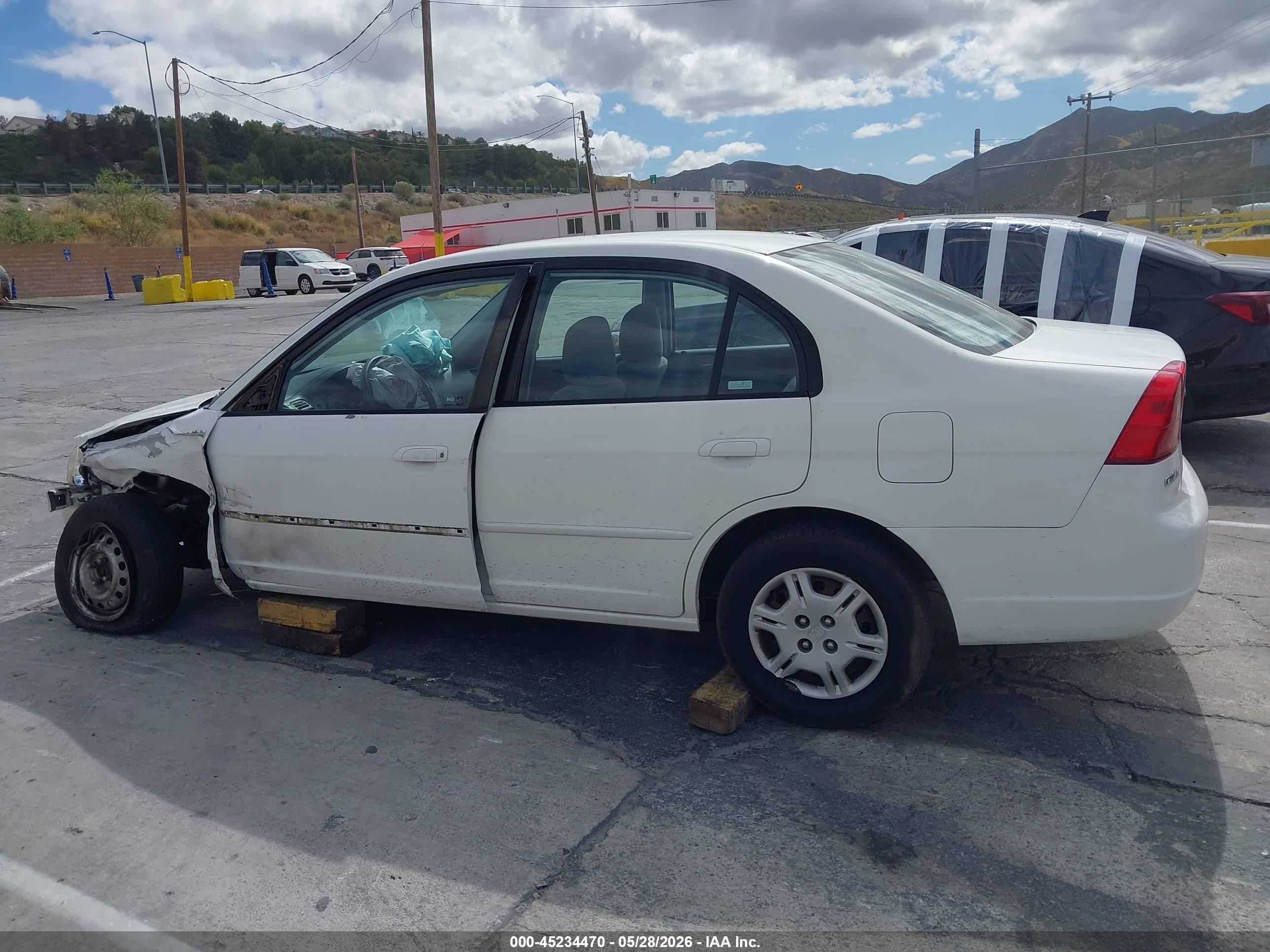 2002 Honda Civic Lx White vin: 2HGES16552H566972