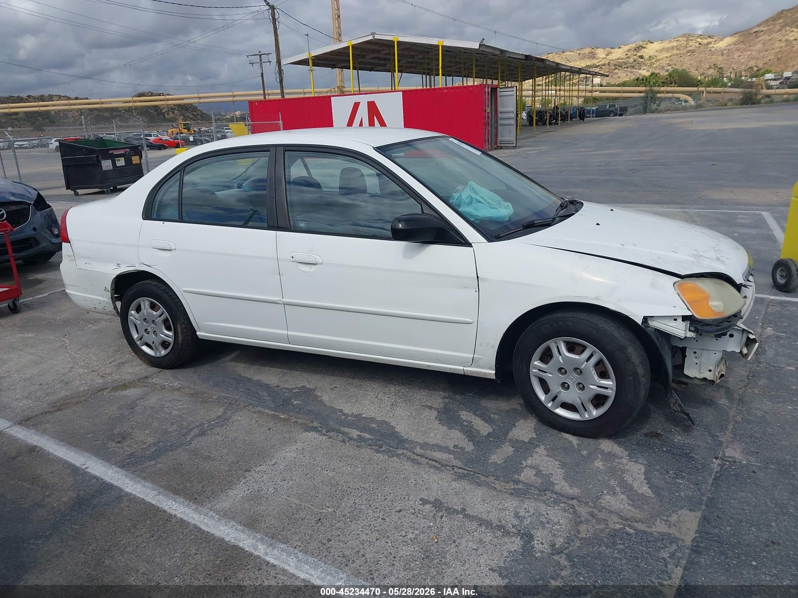 2002 Honda Civic Lx White vin: 2HGES16552H566972