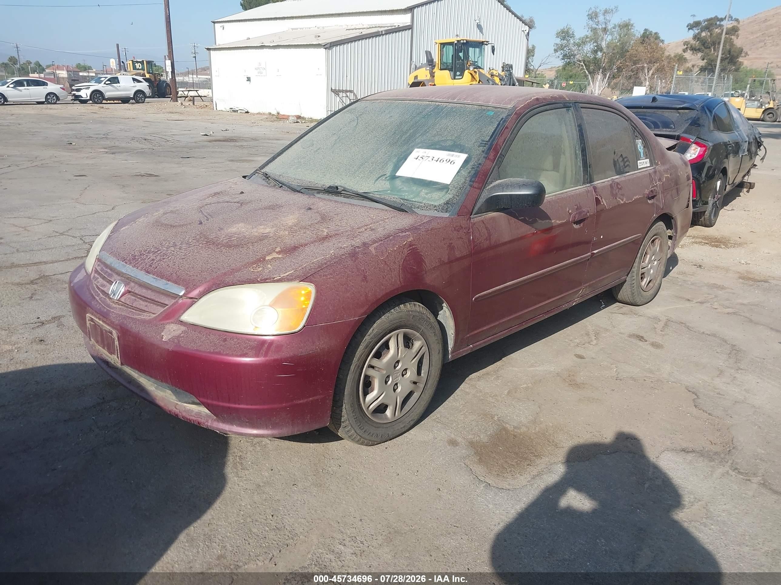 2002 Honda Civic Lx Burgundy vin: 2HGES16552H600800