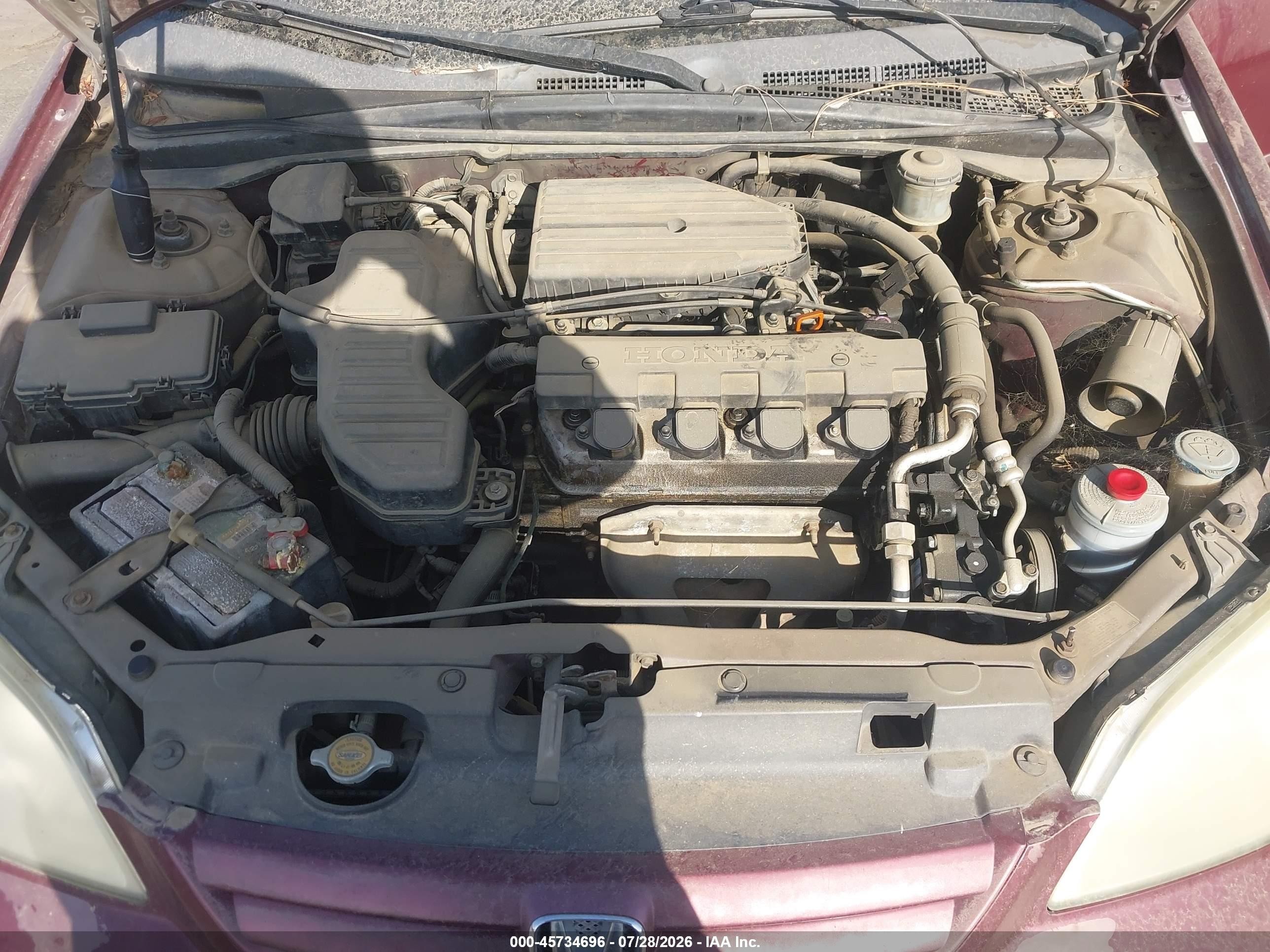 2002 Honda Civic Lx Burgundy vin: 2HGES16552H600800