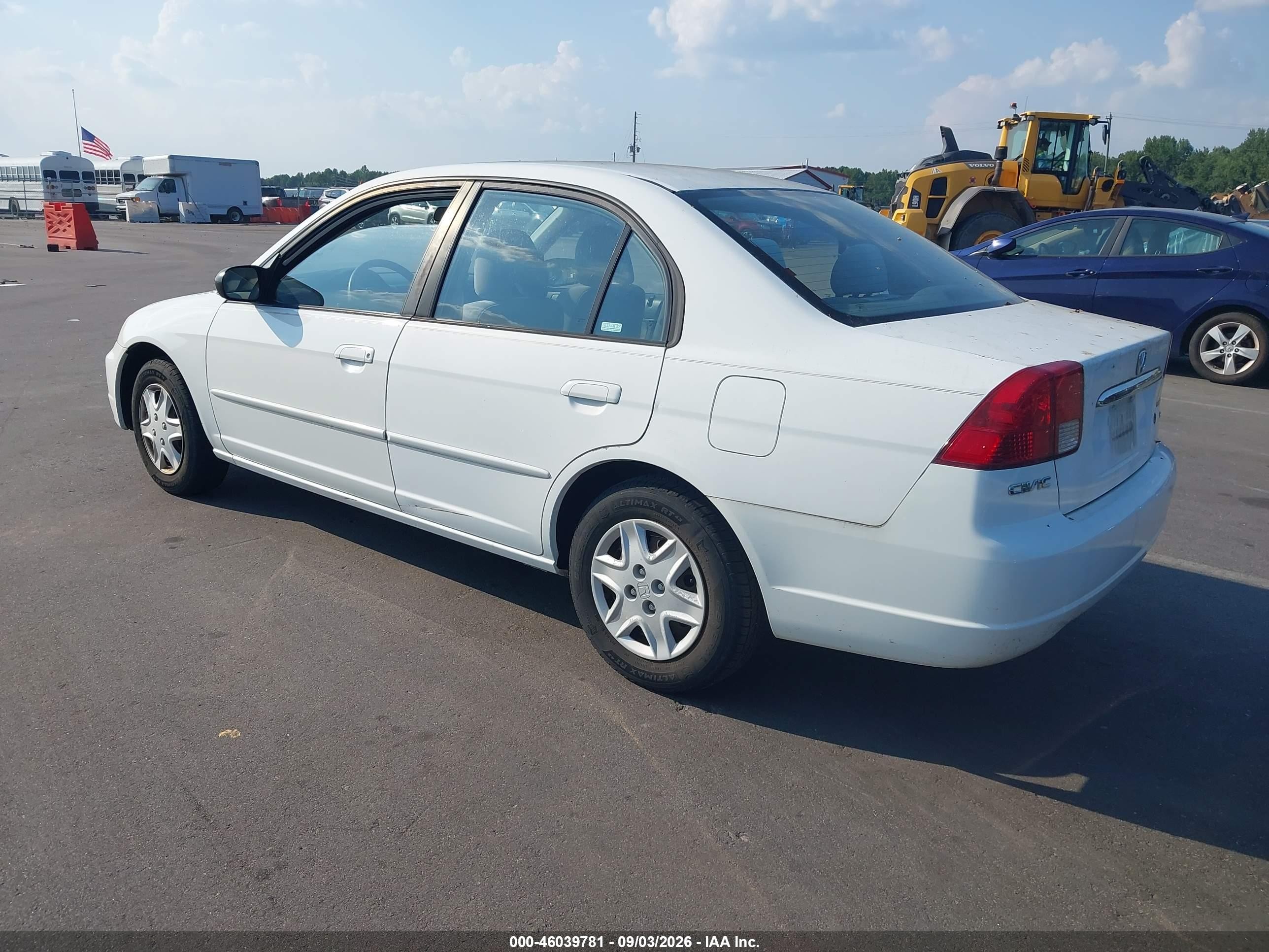 2003 Honda Civic Lx White vin: 2HGES16553H566844