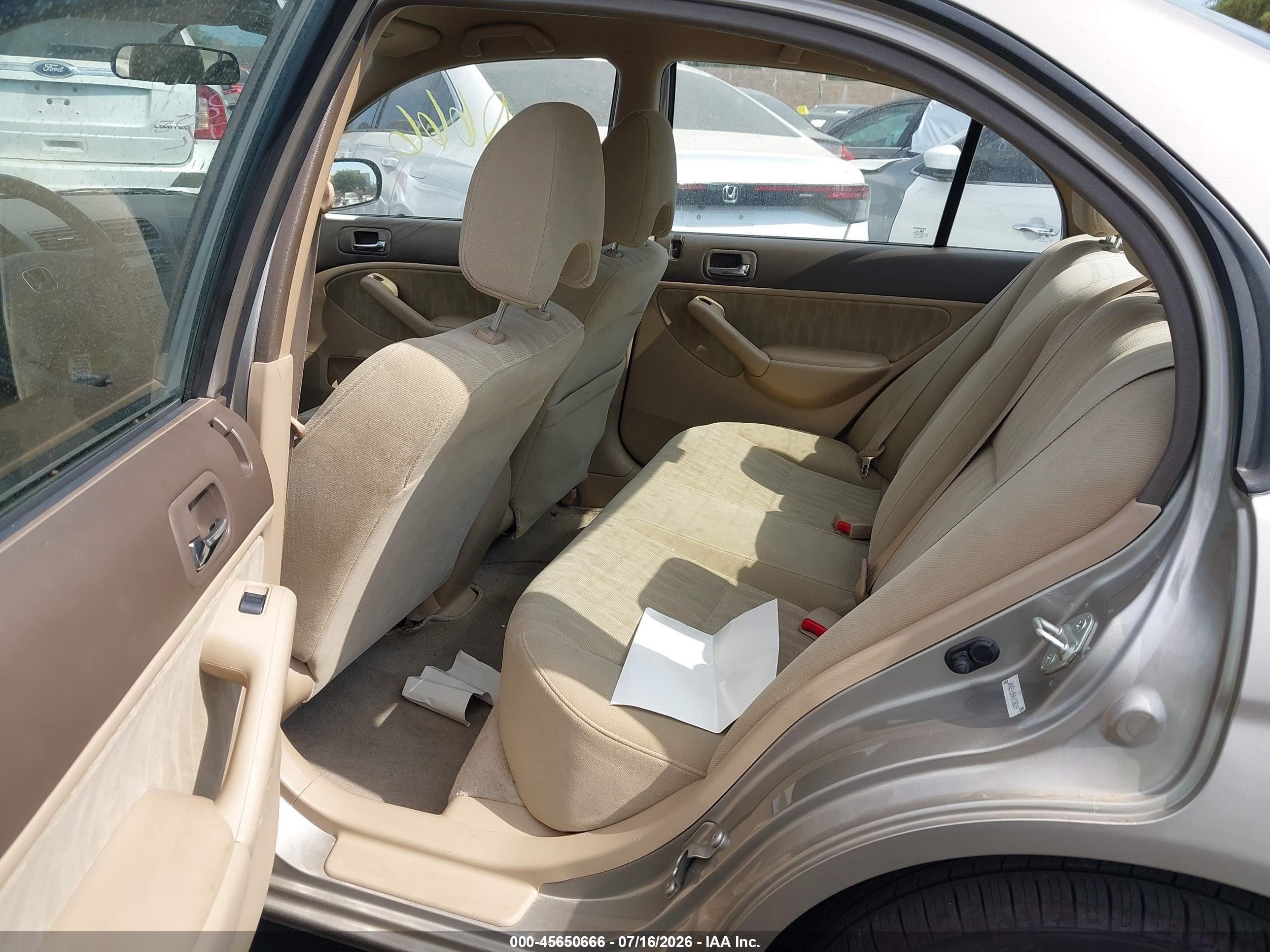 2004 Honda Civic Lx Beige vin: 2HGES16554H538219