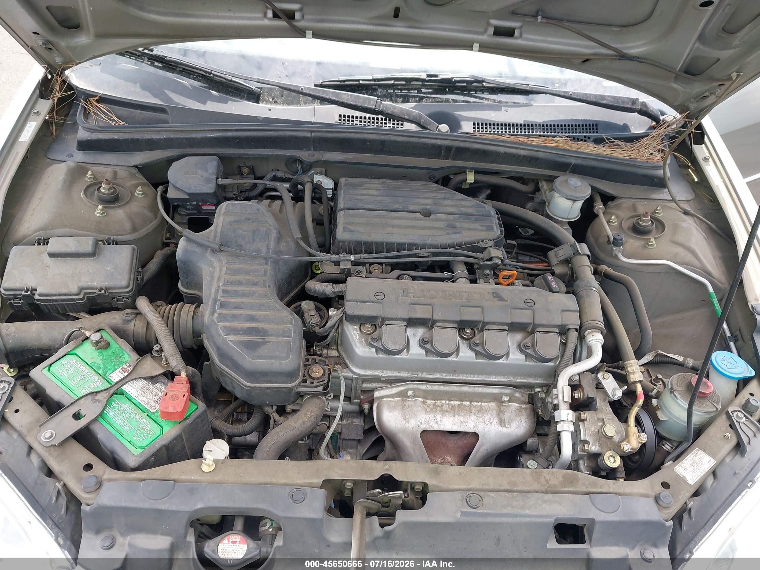 2004 Honda Civic Lx Beige vin: 2HGES16554H538219