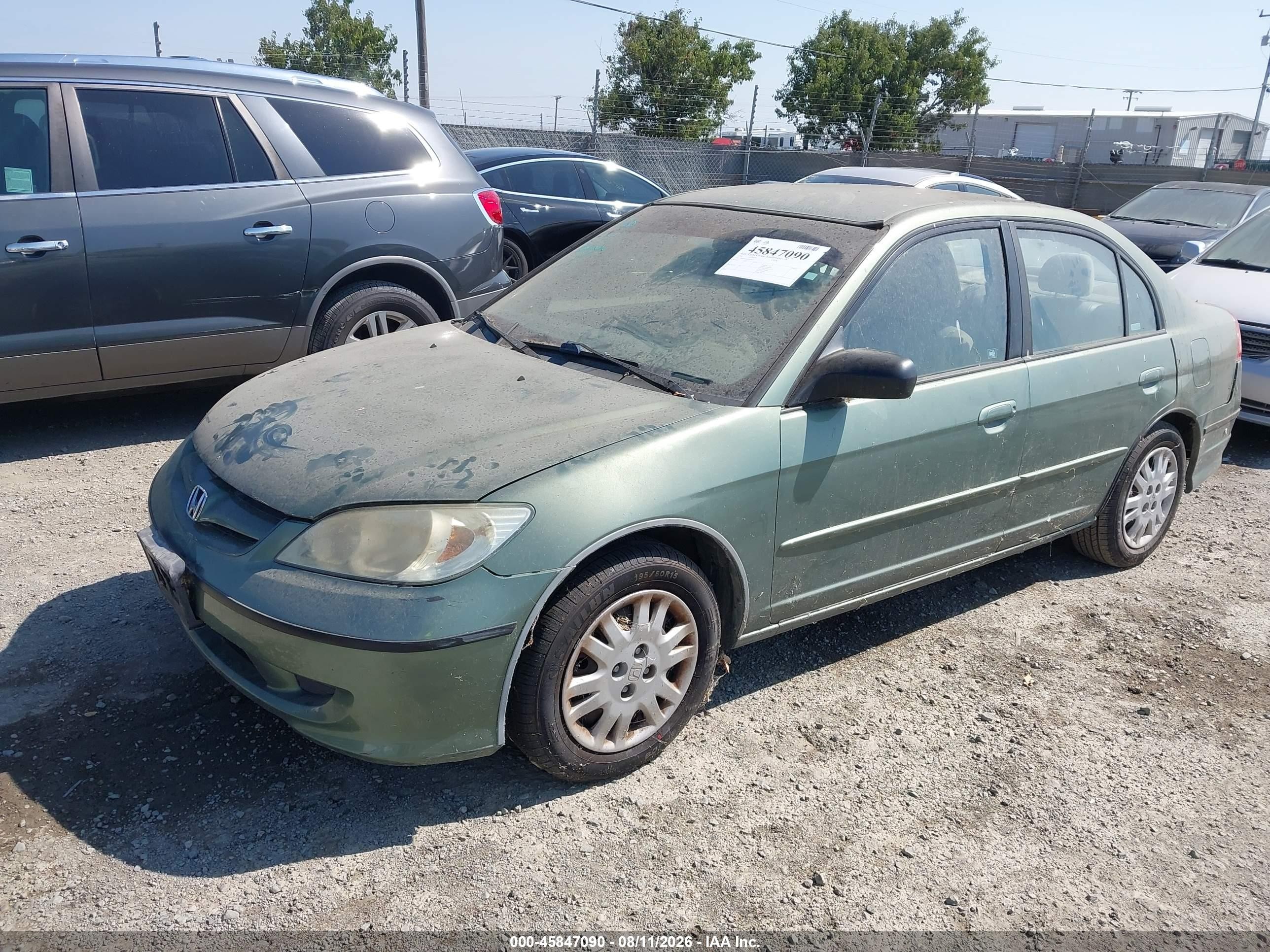 2004 Honda Civic Lx Green vin: 2HGES16554H546711