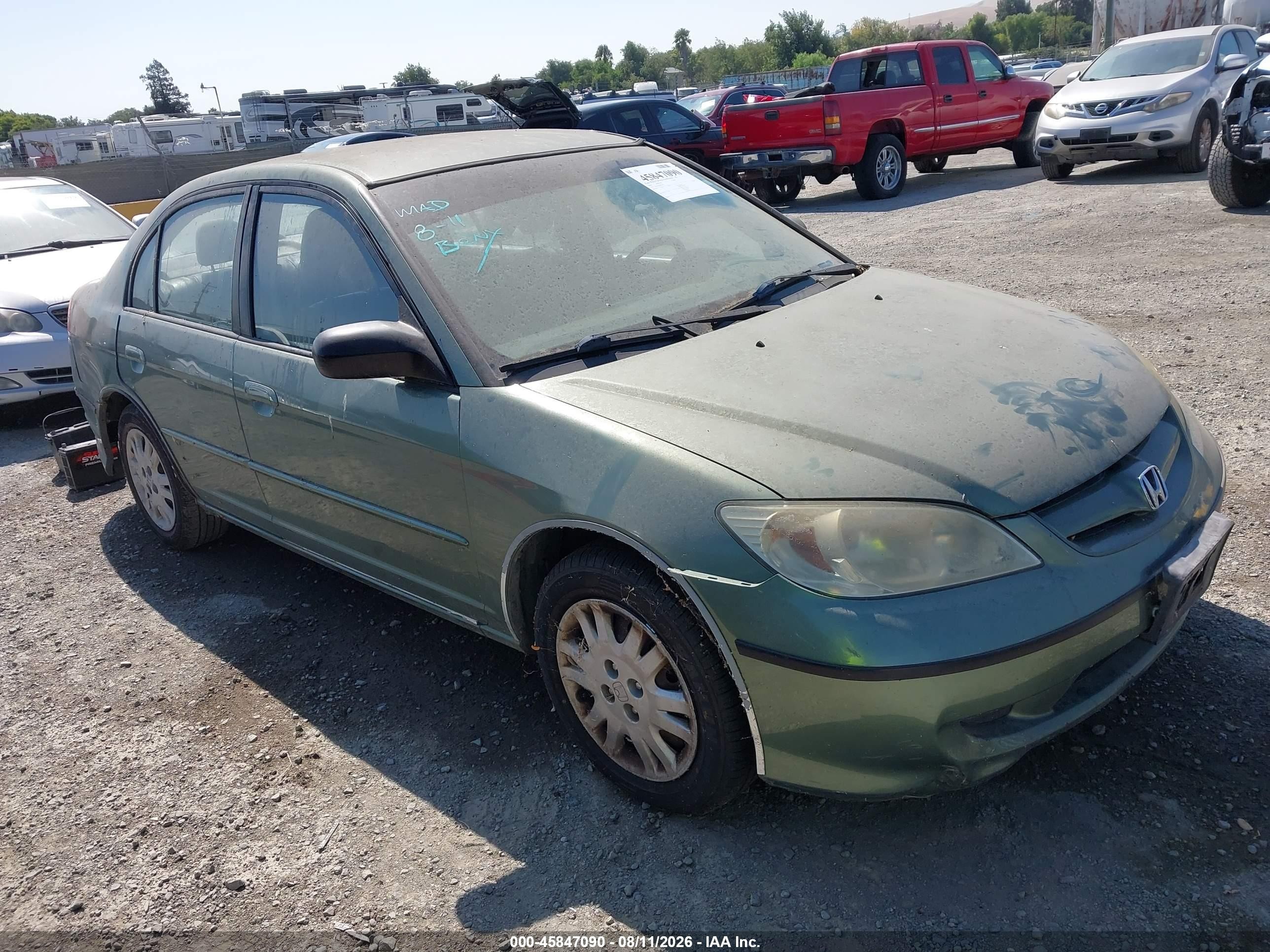 2004 Honda Civic Lx Green vin: 2HGES16554H546711
