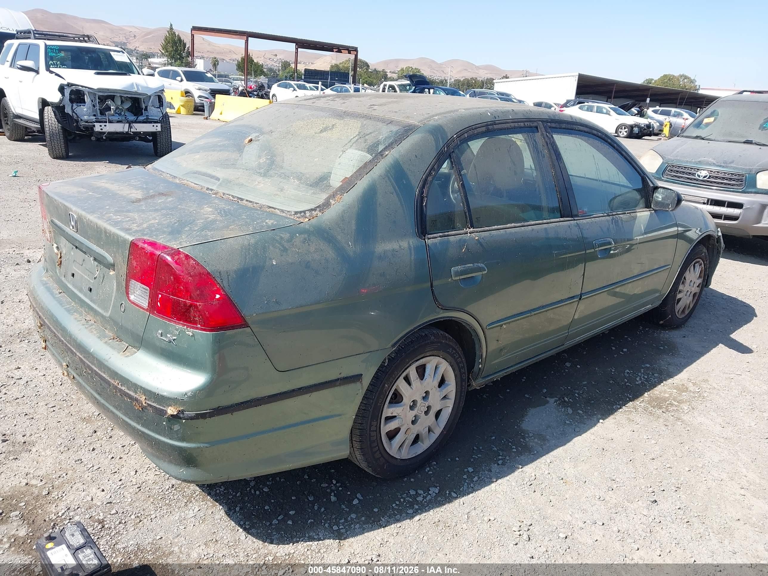 2004 Honda Civic Lx Green vin: 2HGES16554H546711