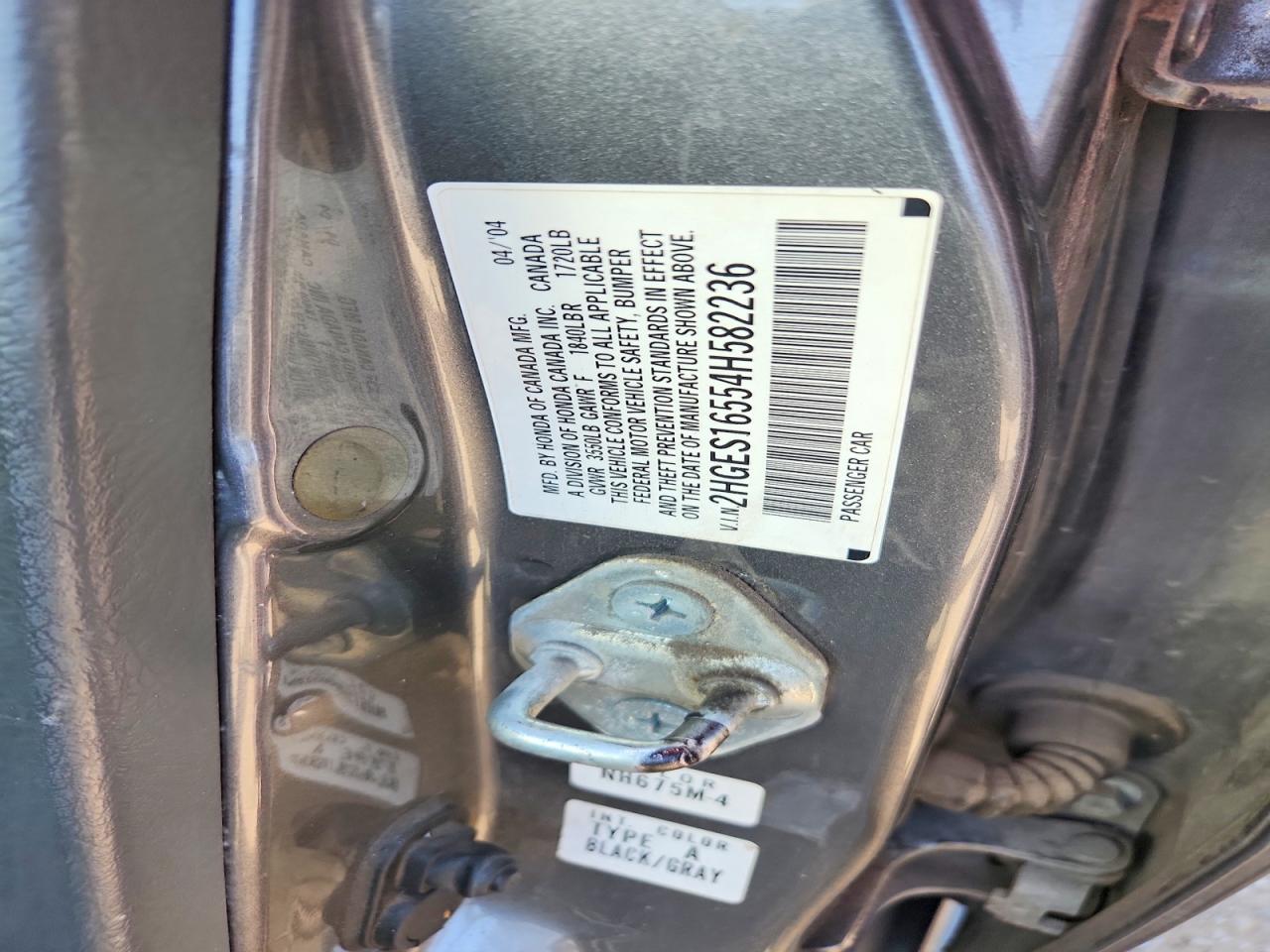 2004 Honda Civic Lx Silver vin: 2HGES16554H582236