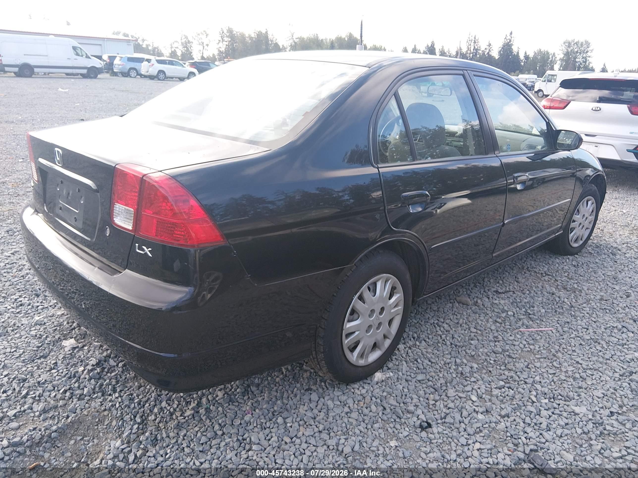 2004 Honda Civic Lx Black vin: 2HGES16554H584150