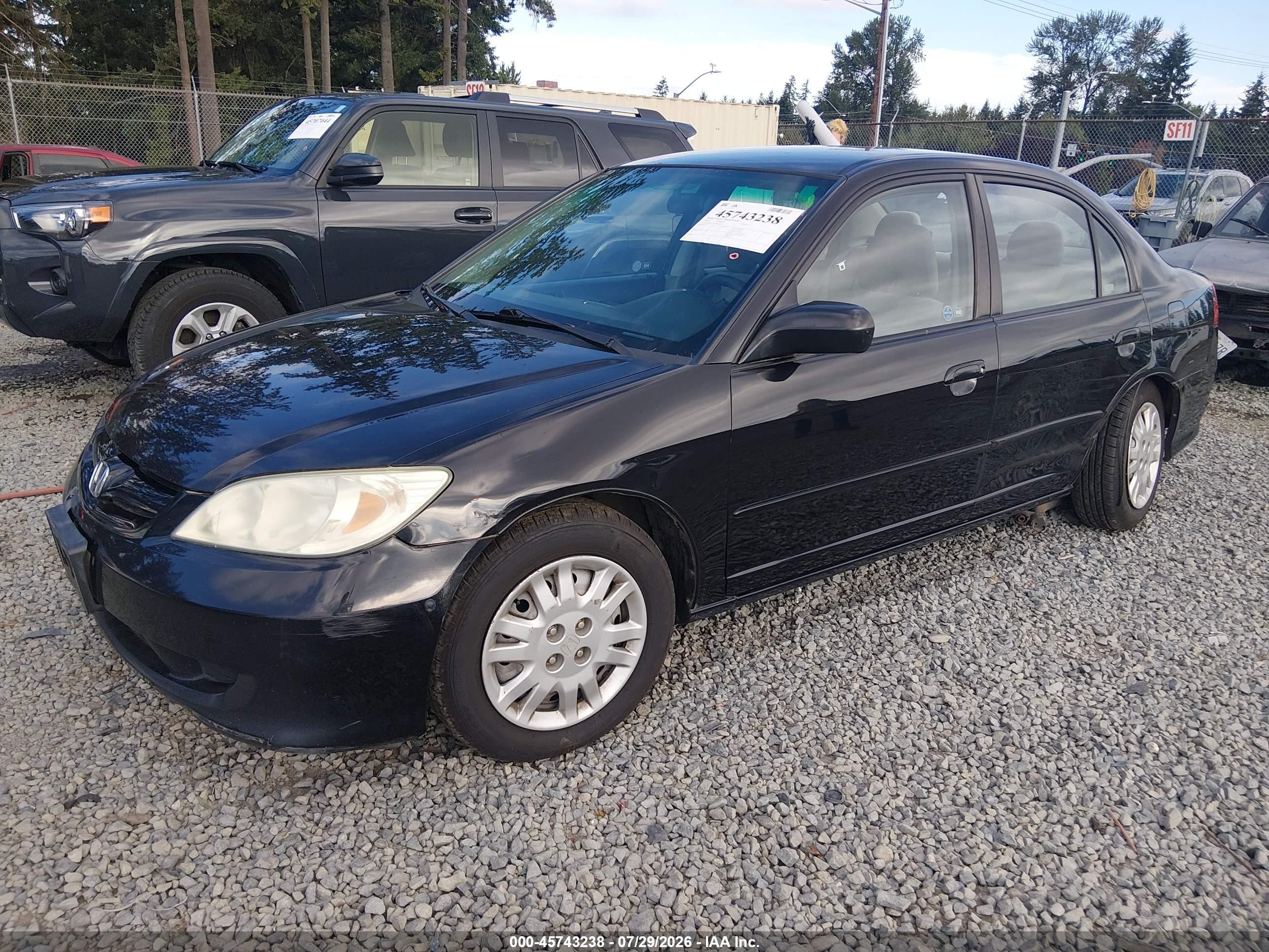 2004 Honda Civic Lx Black vin: 2HGES16554H584150
