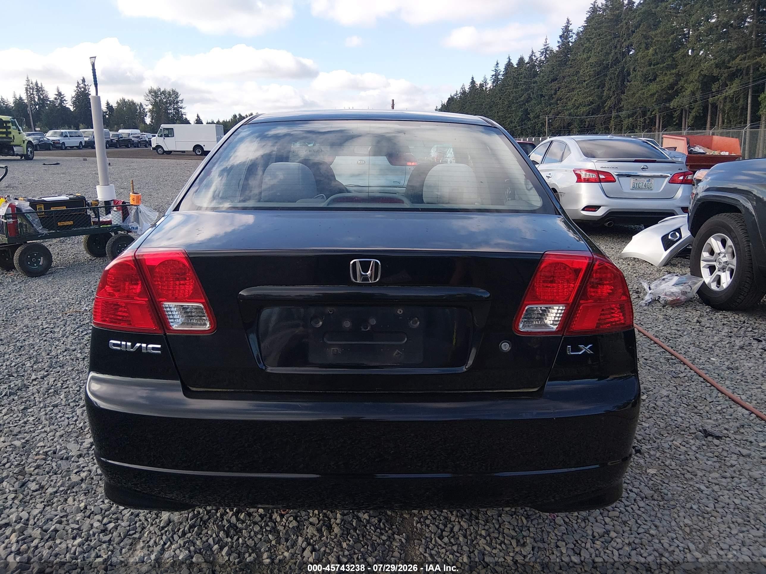 2004 Honda Civic Lx Black vin: 2HGES16554H584150