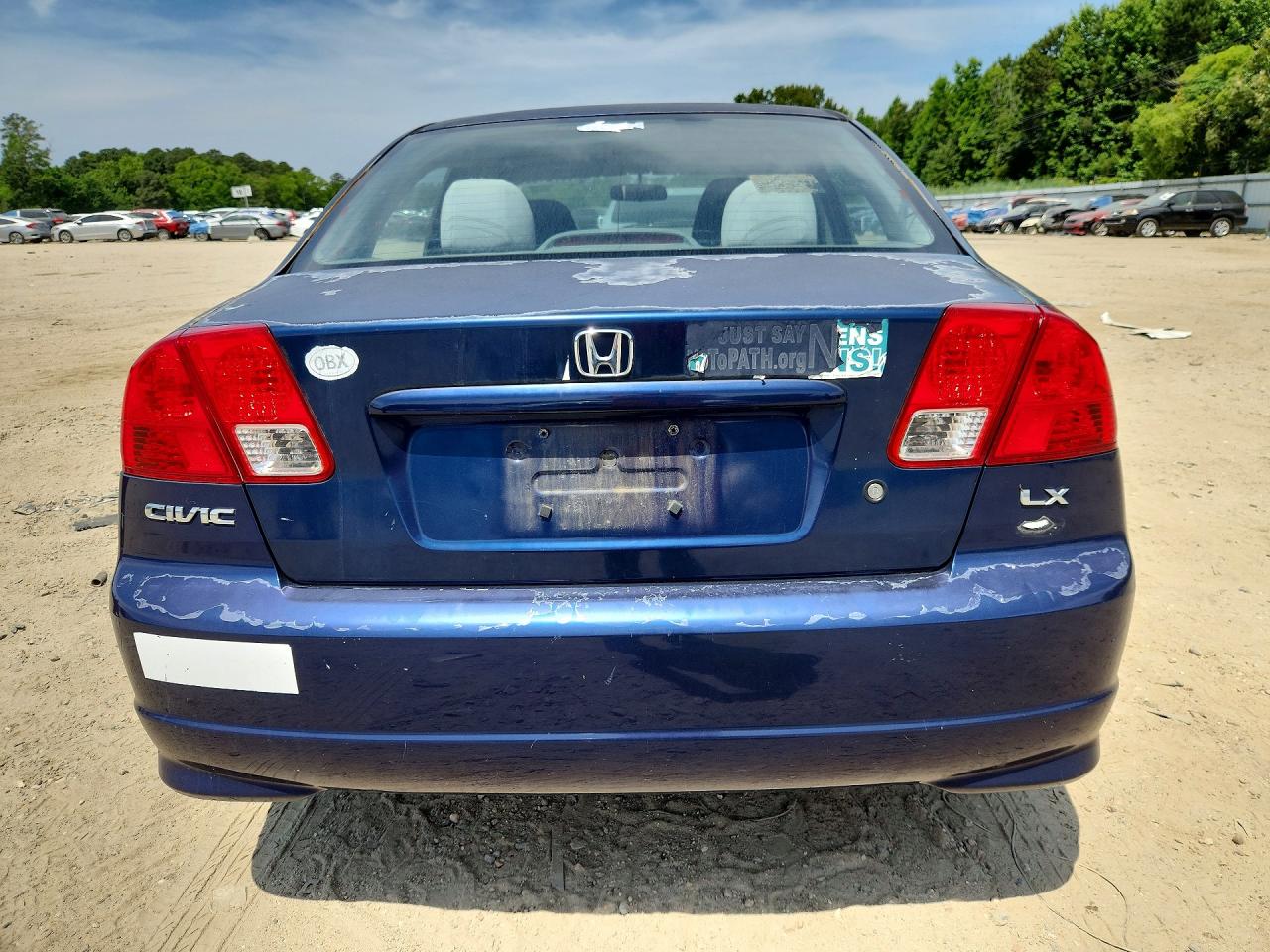 2004 Honda Civic Lx Blue vin: 2HGES16554H587890