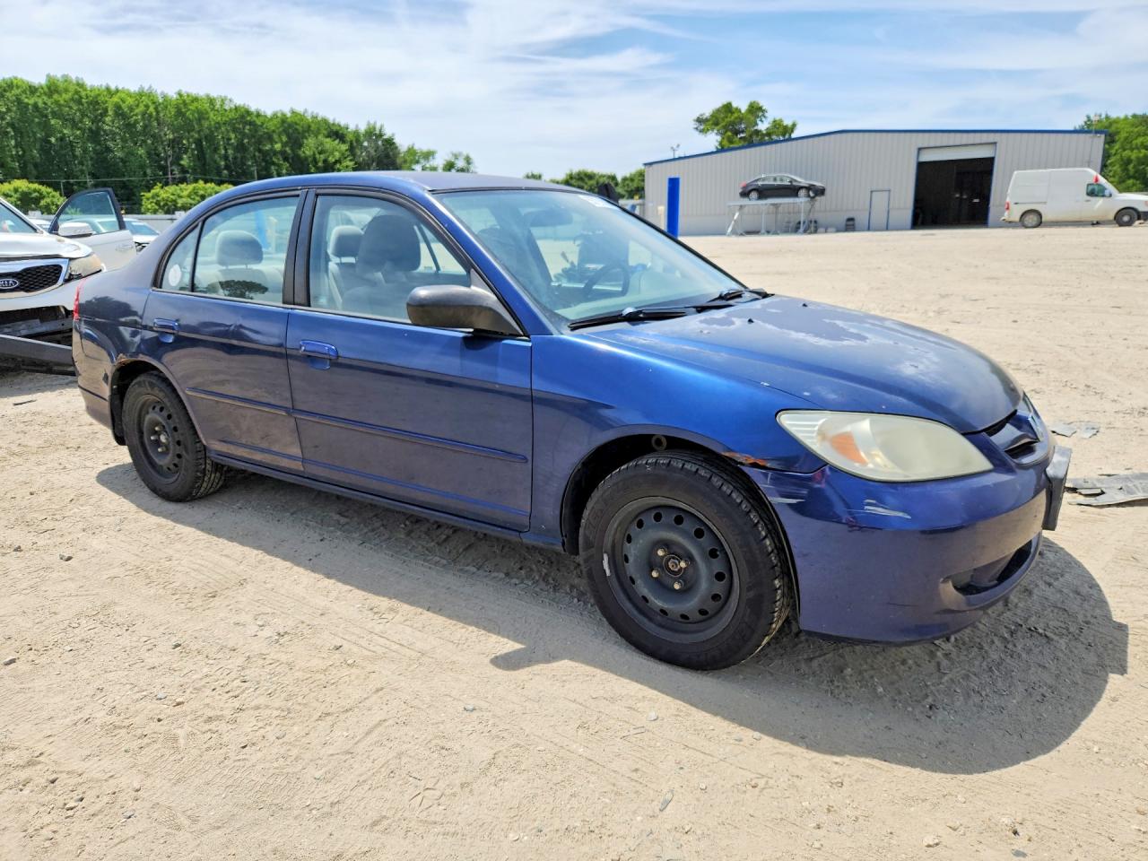 2004 Honda Civic Lx Blue vin: 2HGES16554H587890