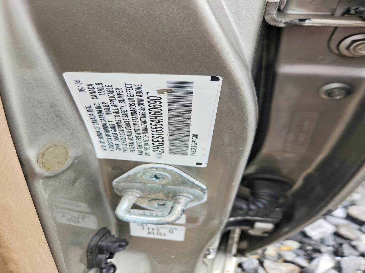 2004 Honda Civic Lx Silver vin: 2HGES16554H606907