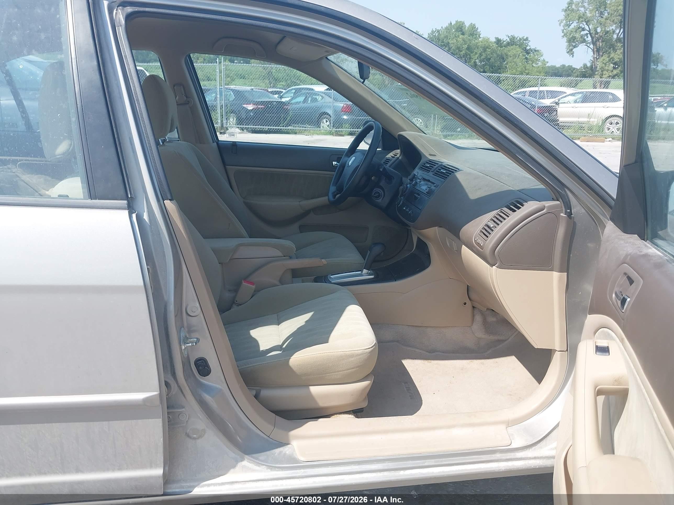 2004 Honda Civic Lx Beige vin: 2HGES16554H622976