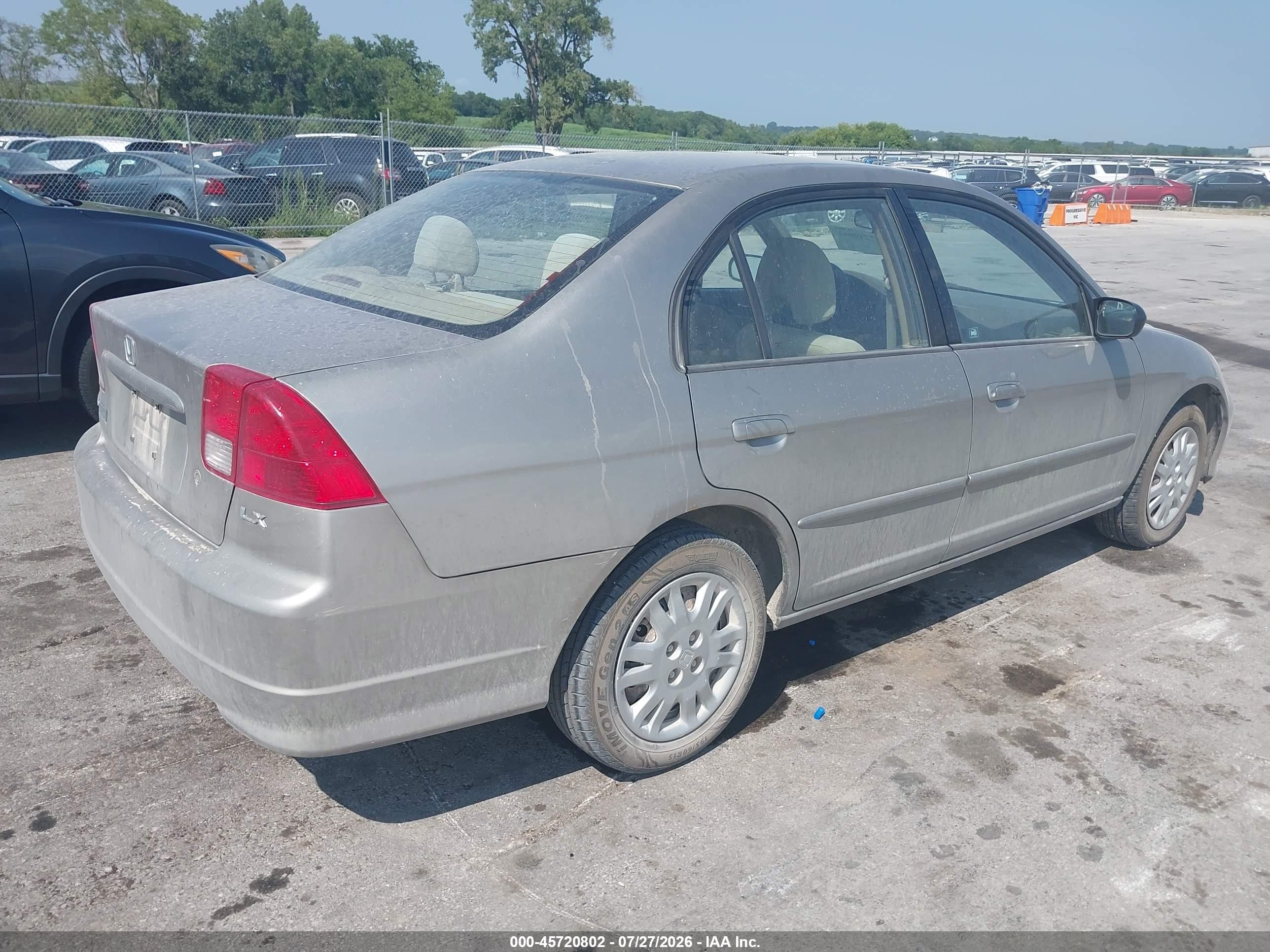 2004 Honda Civic Lx Beige vin: 2HGES16554H622976