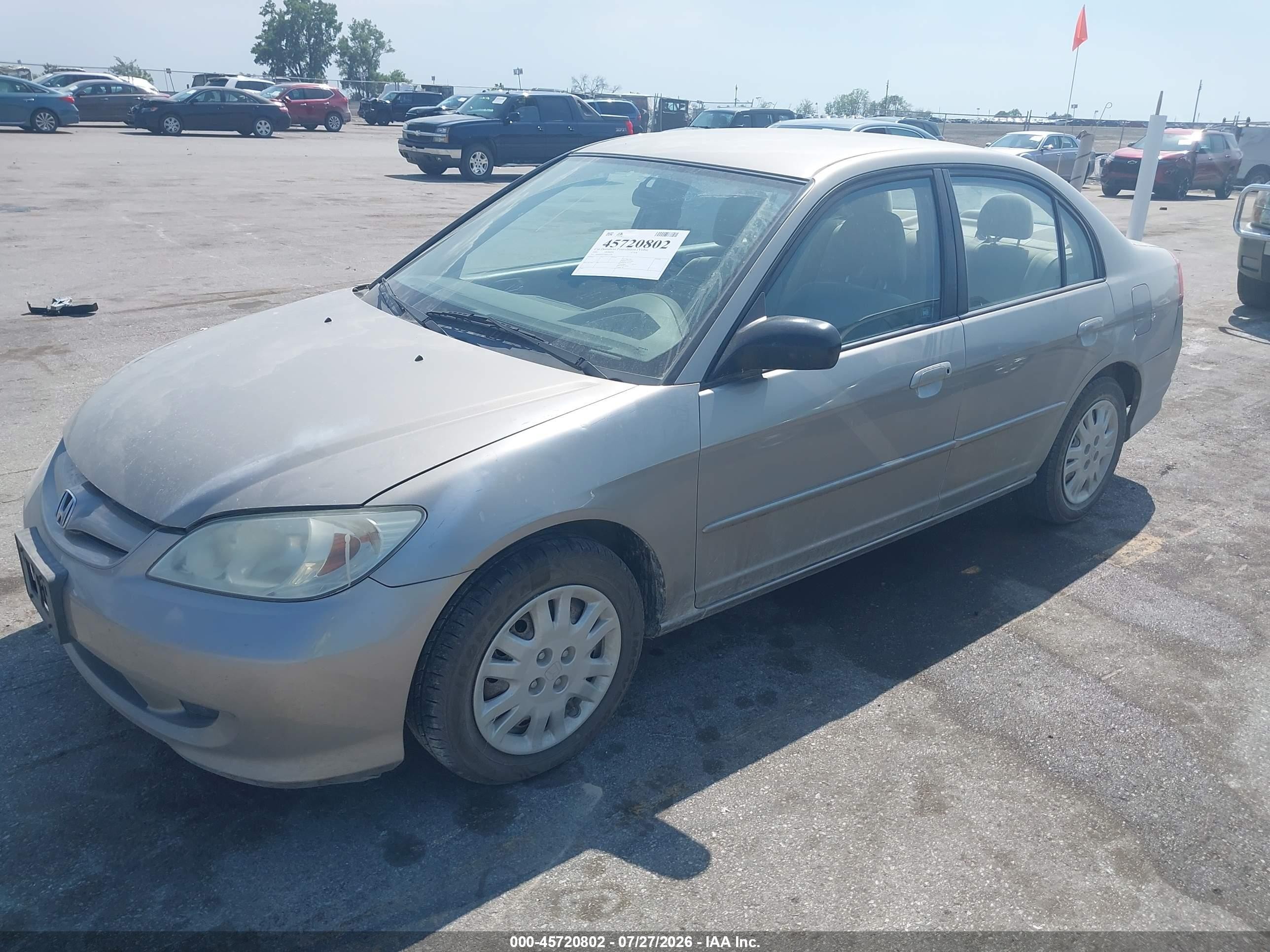 2004 Honda Civic Lx Beige vin: 2HGES16554H622976