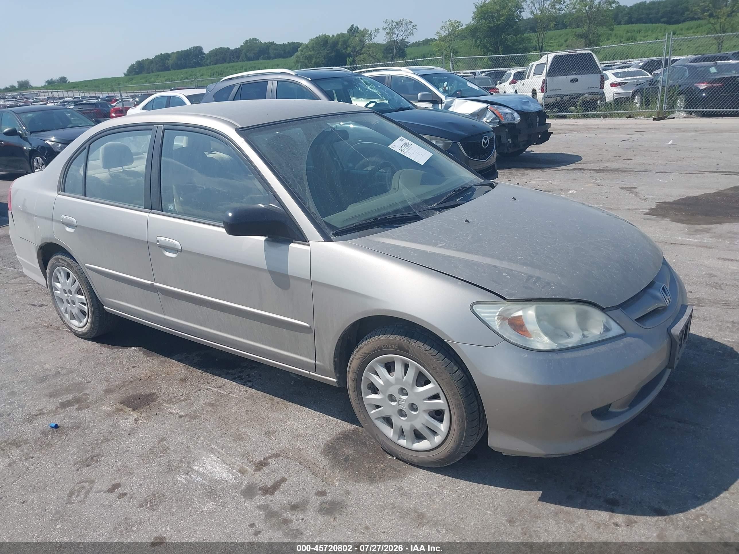 2004 Honda Civic Lx Beige vin: 2HGES16554H622976