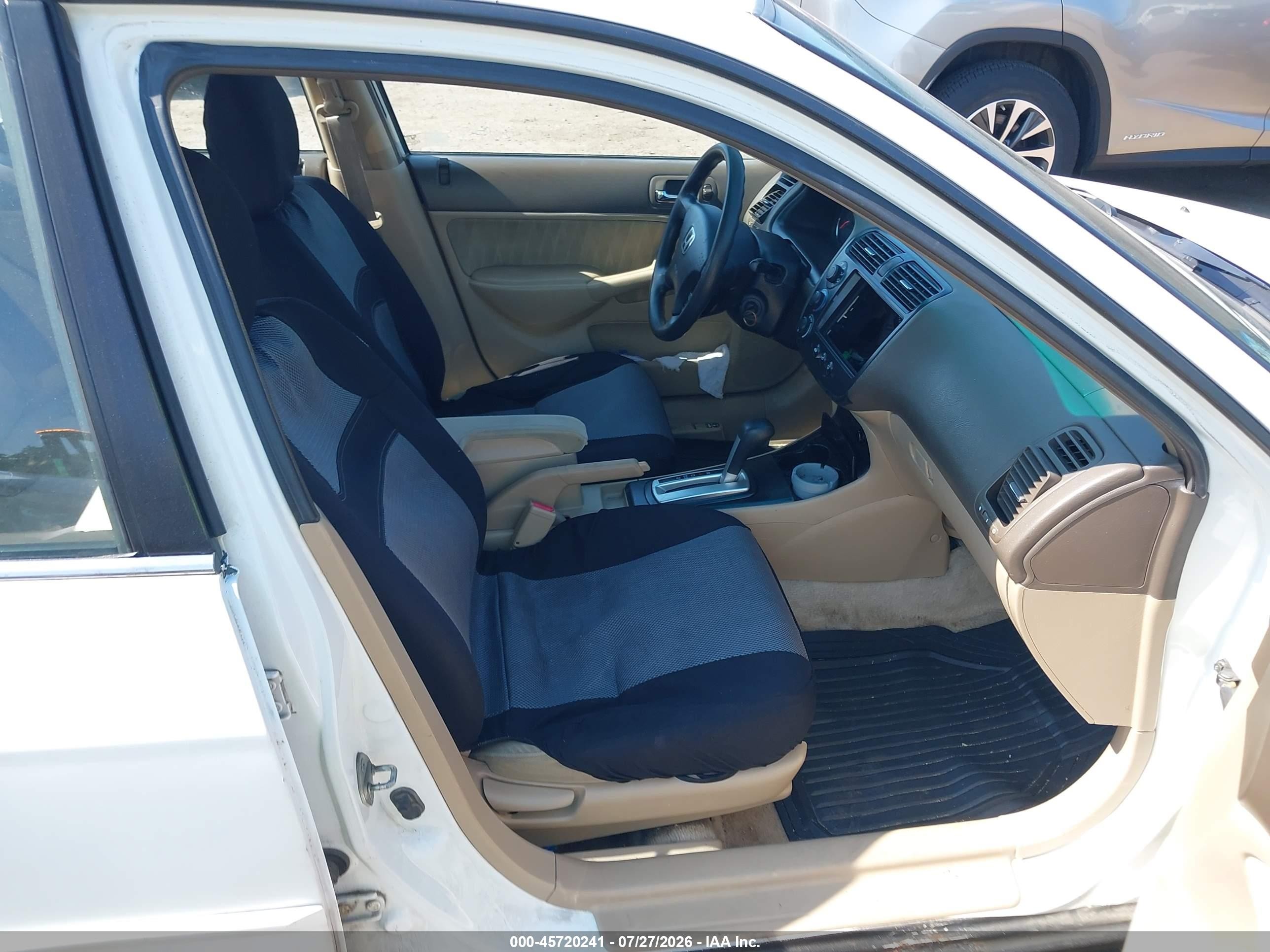 2005 Honda Civic Lx White vin: 2HGES16555H580472