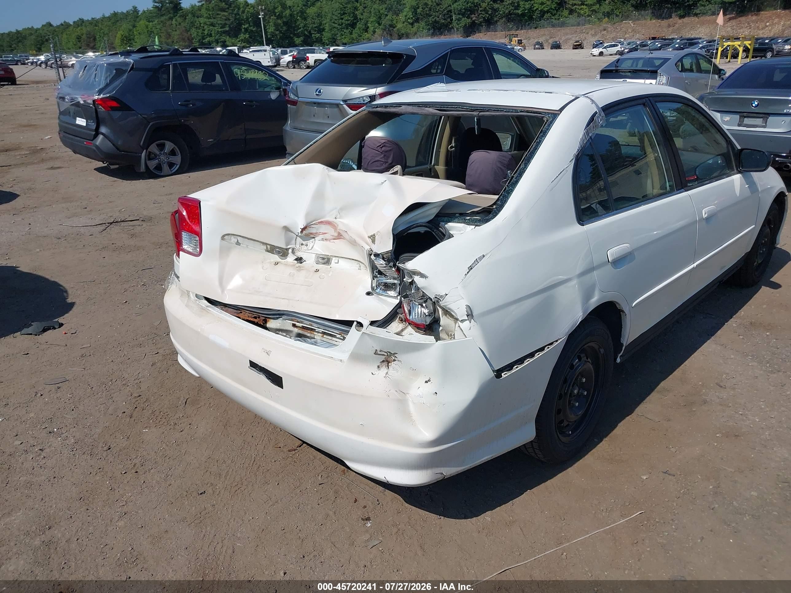 2005 Honda Civic Lx White vin: 2HGES16555H580472