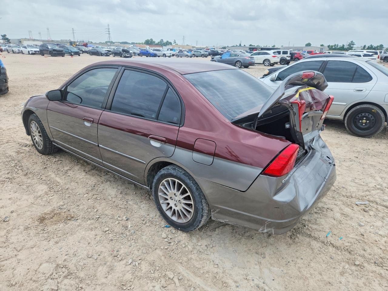 2005 Honda Civic Lx Темно-бордовый vin: 2HGES16555H589785