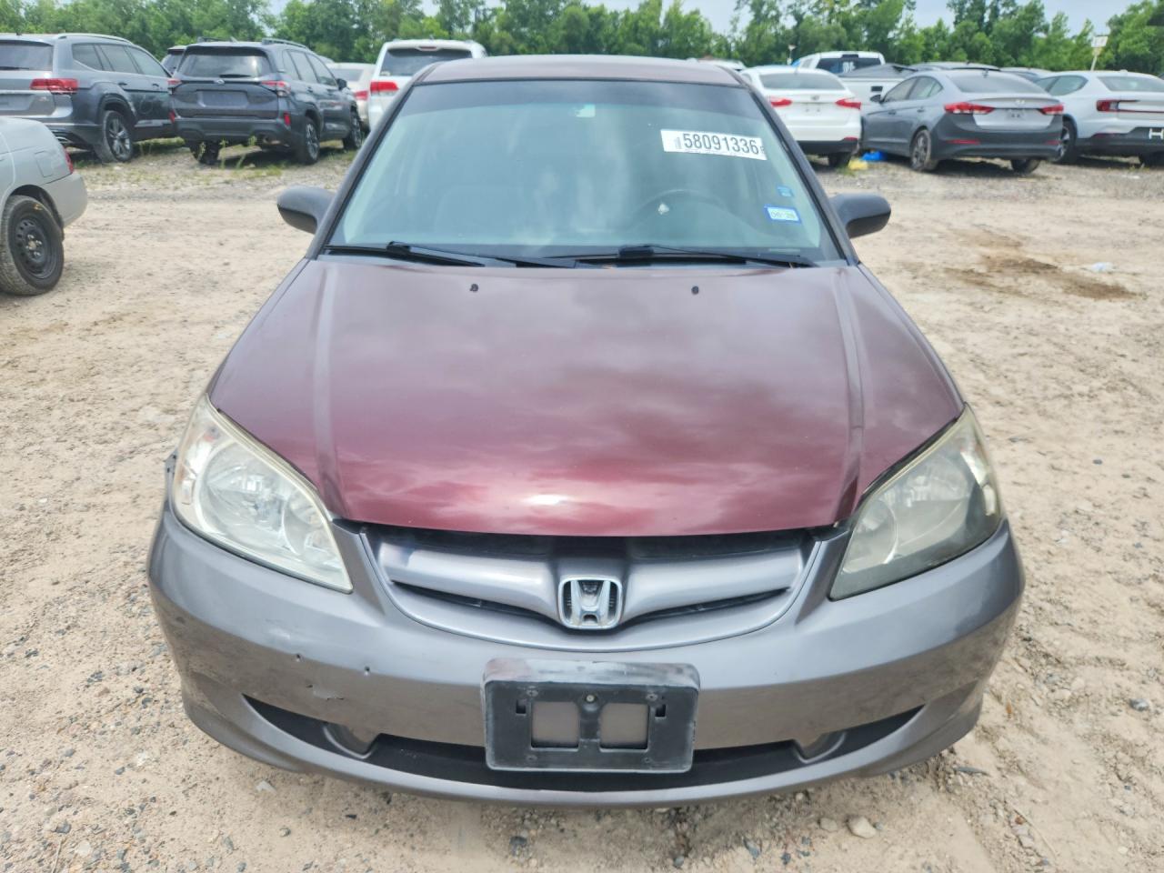 2005 Honda Civic Lx Темно-бордовый vin: 2HGES16555H589785
