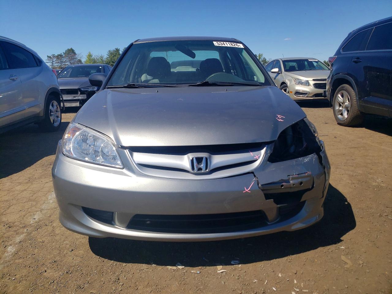 2005 Honda Civic Lx Gray vin: 2HGES16555H593982