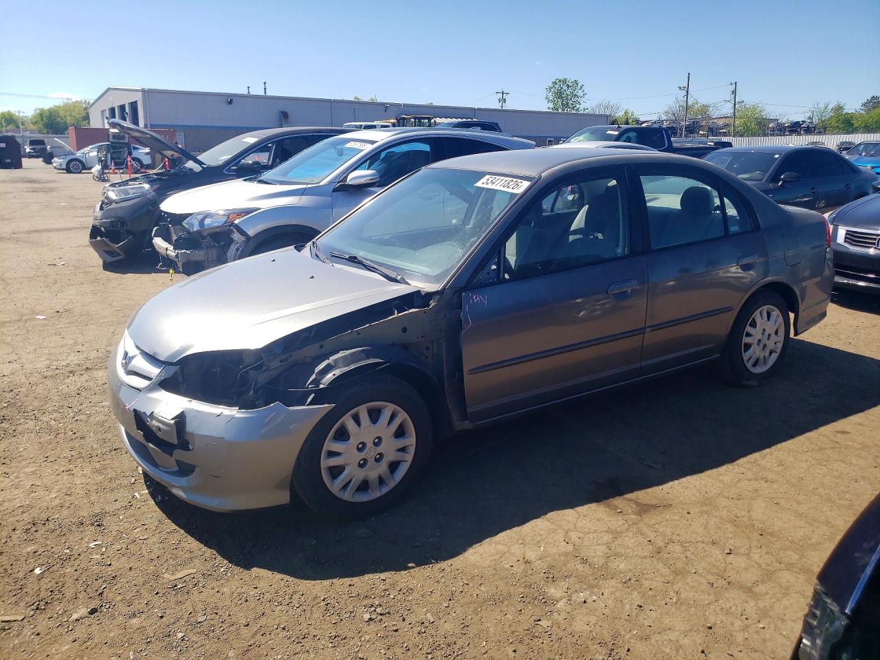 2005 Honda Civic Lx Gray vin: 2HGES16555H593982
