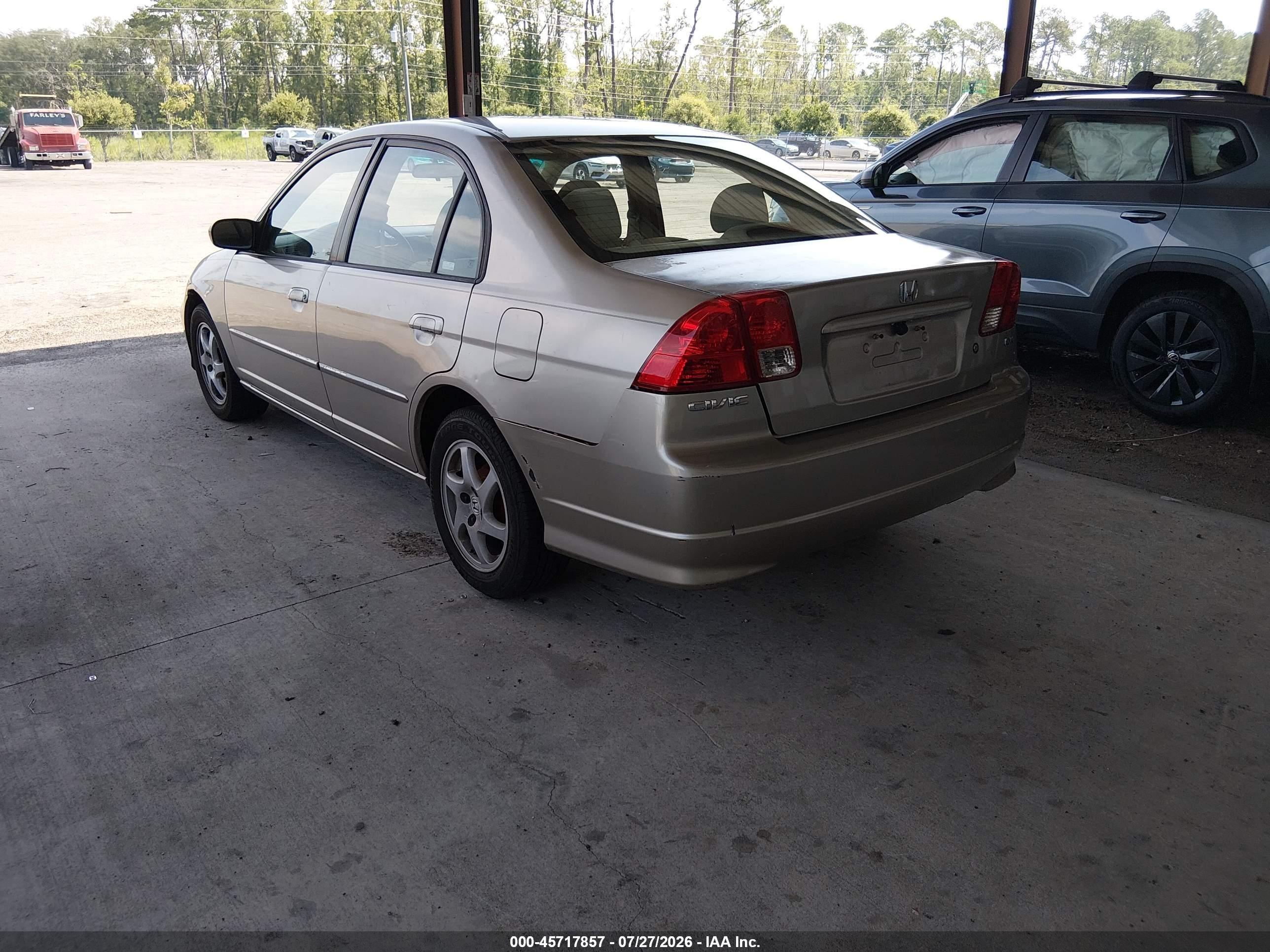 2005 Honda Civic Lx Beige vin: 2HGES16555H599250